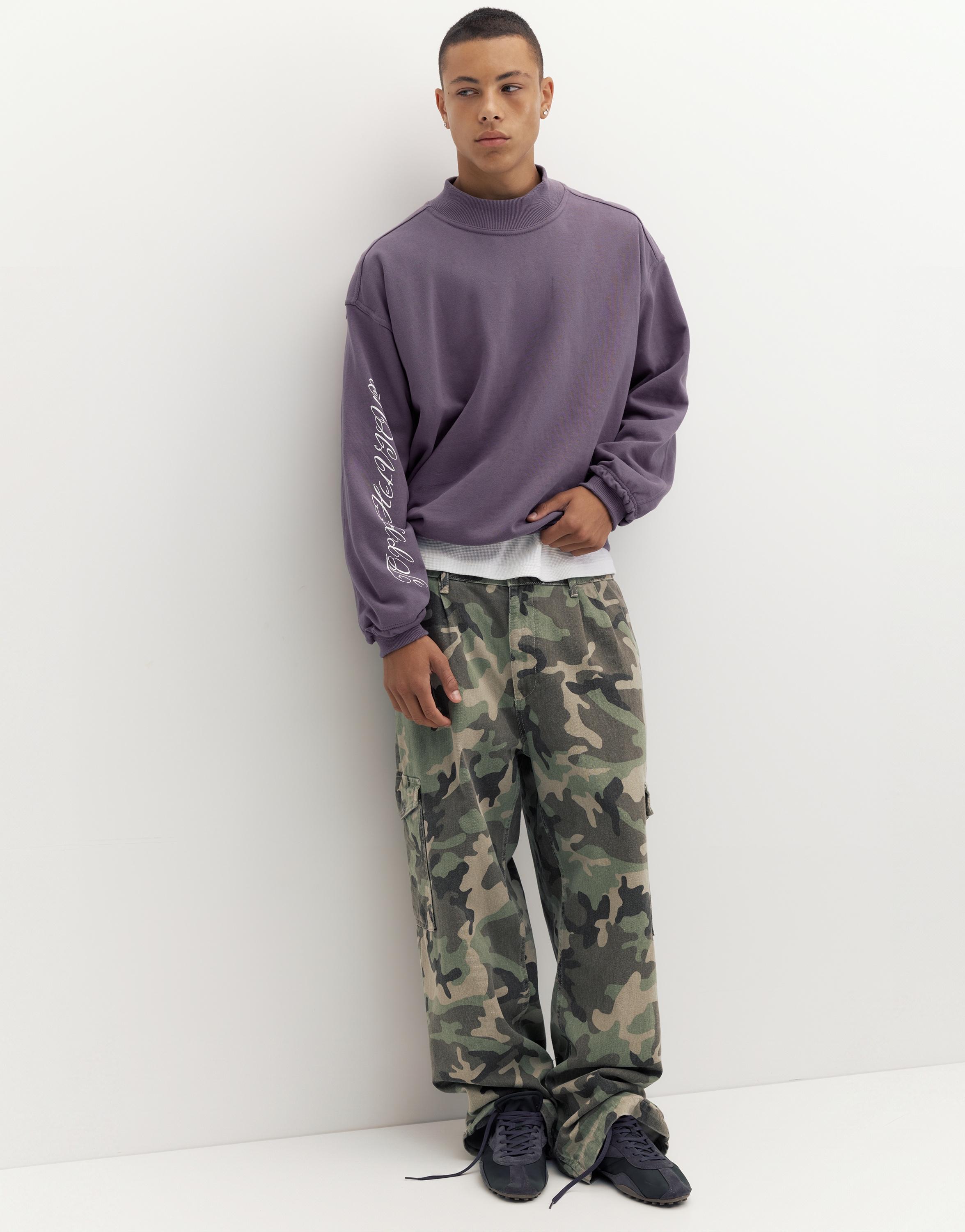 Pull&Bear STWD bisiklet yaka sweatshirt görsel 4