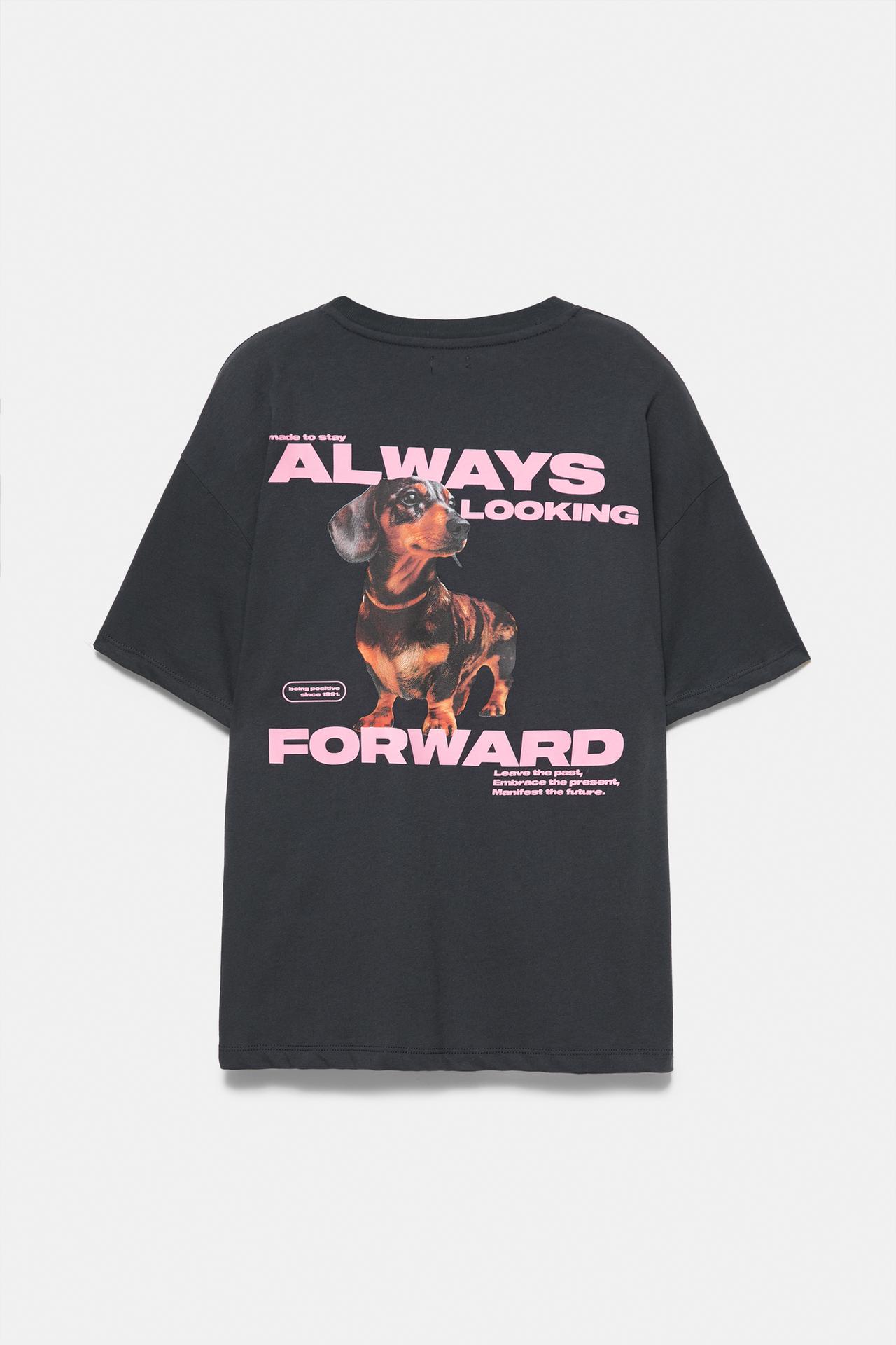 Dachshund graphic T-shirt — Anthracite grey
