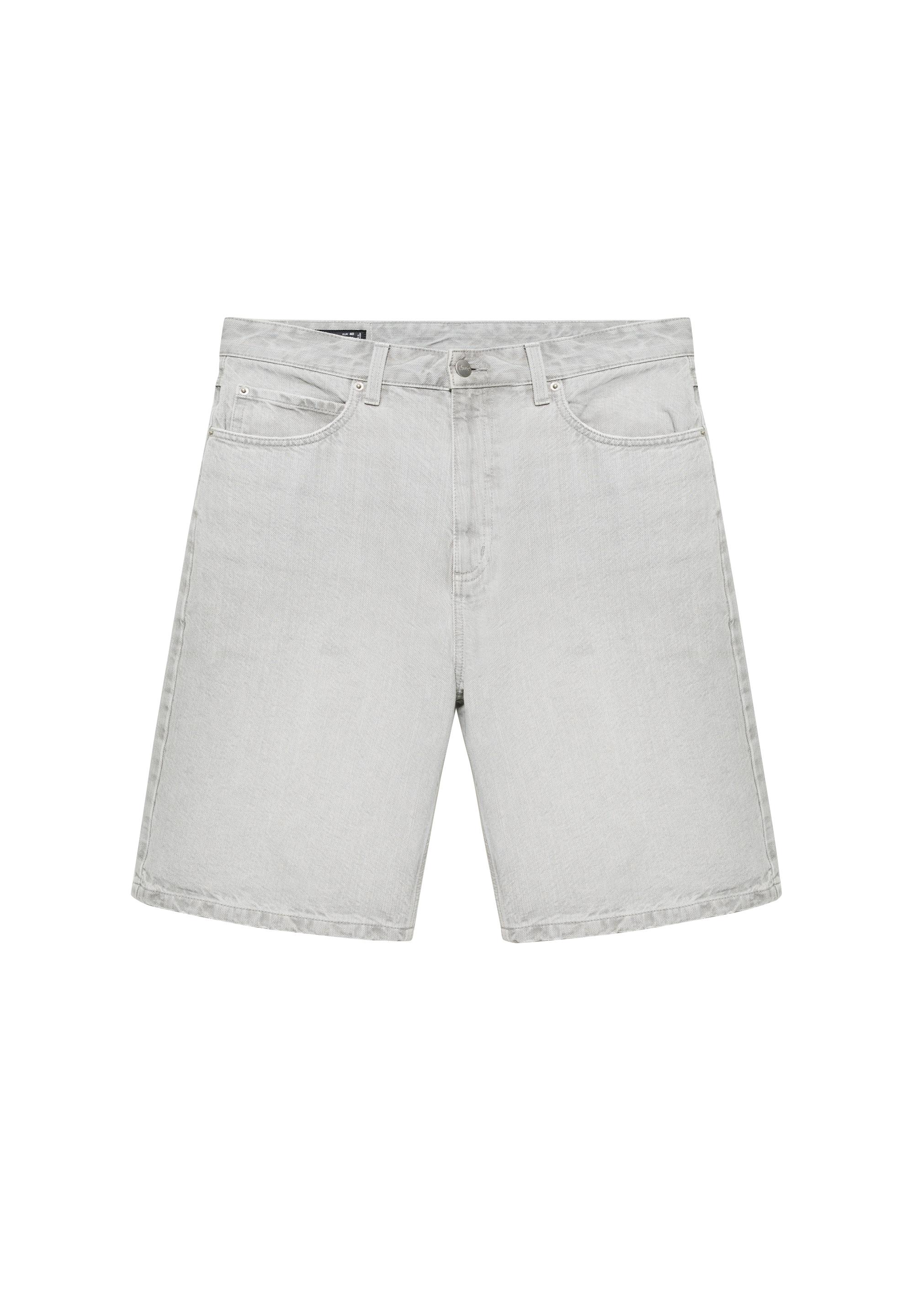 Skater denim Bermuda shorts — Pale grey