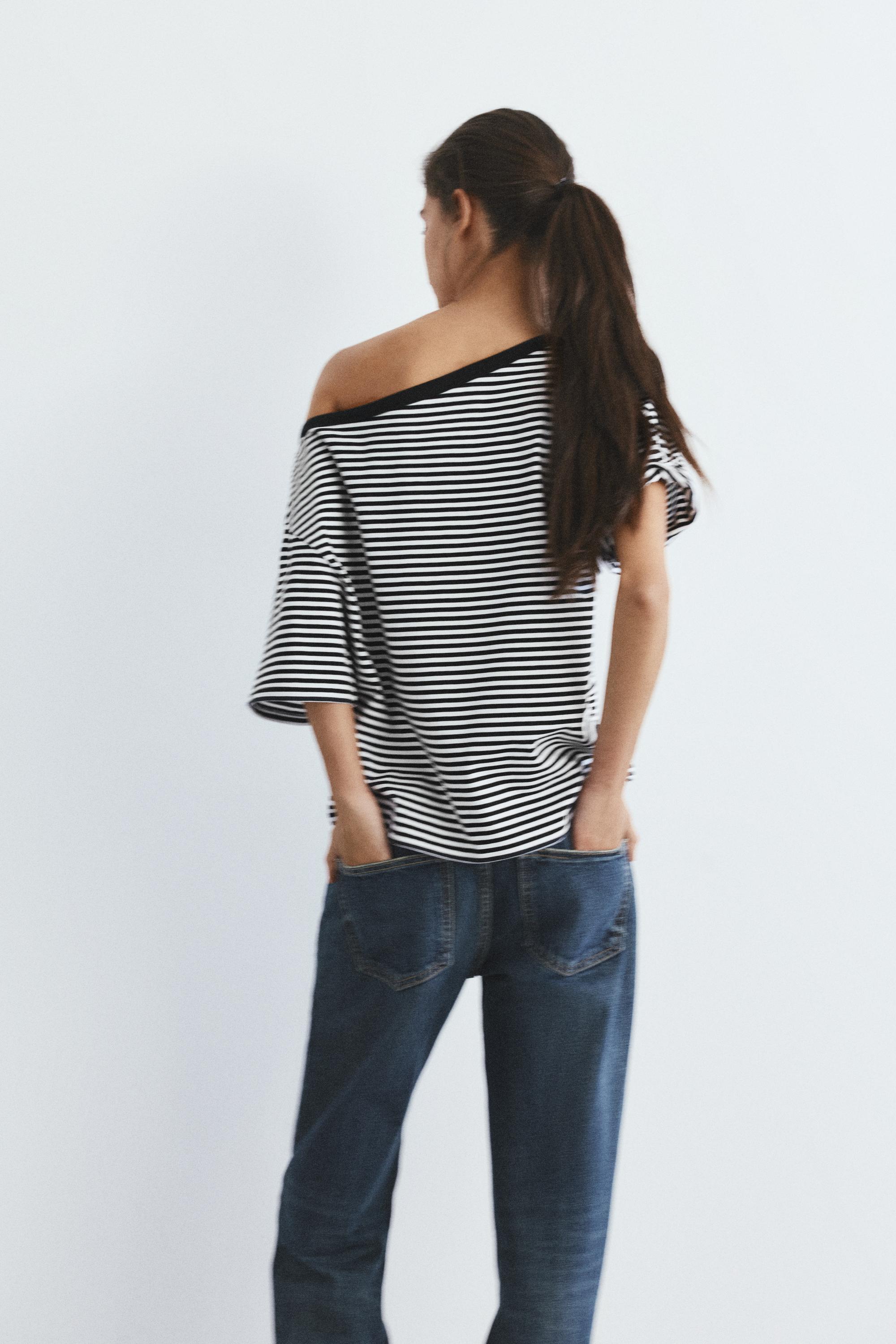 Asimetrik kısa kollu t-shirt - Görsel 33