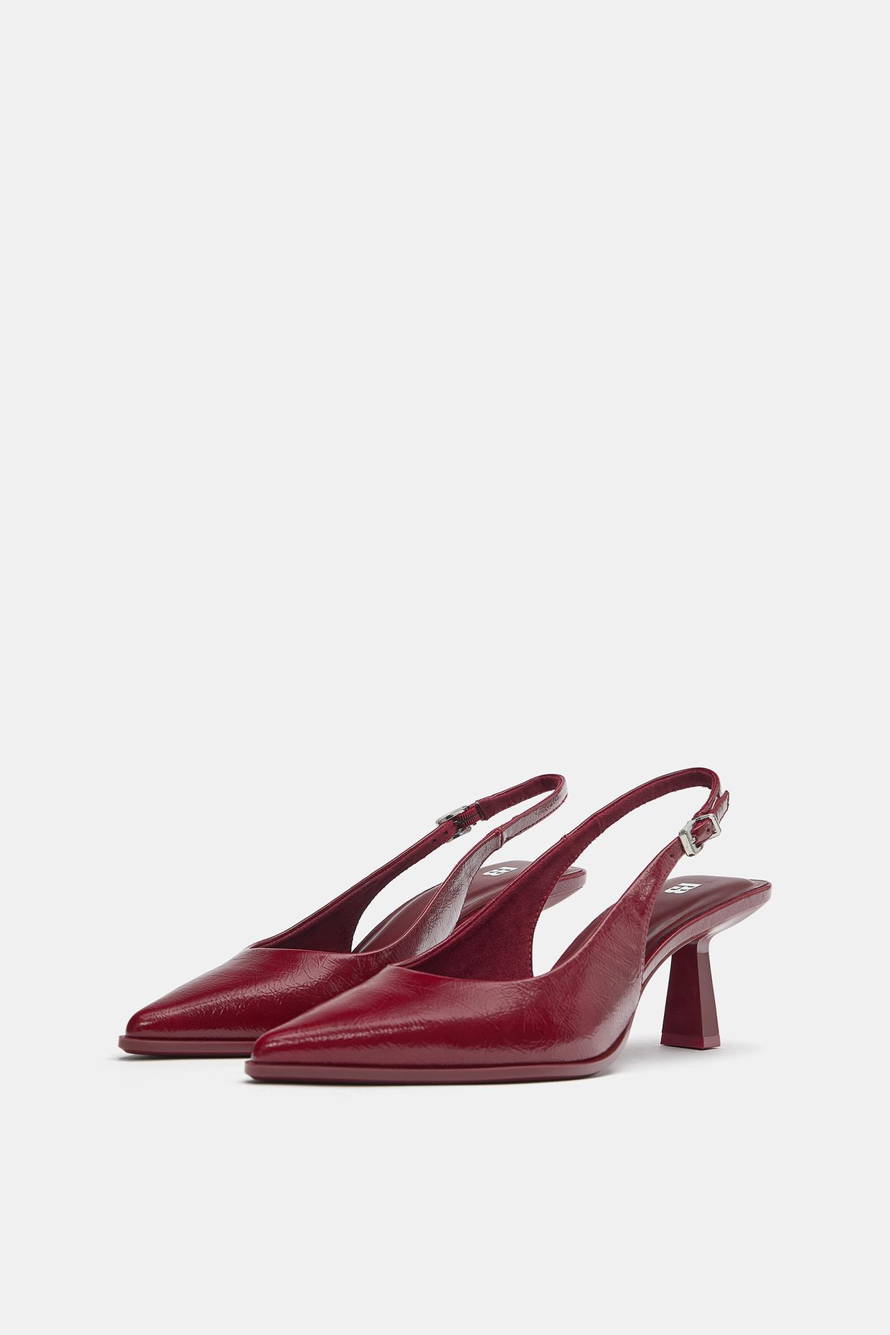 Patent slingback heels — Maroon