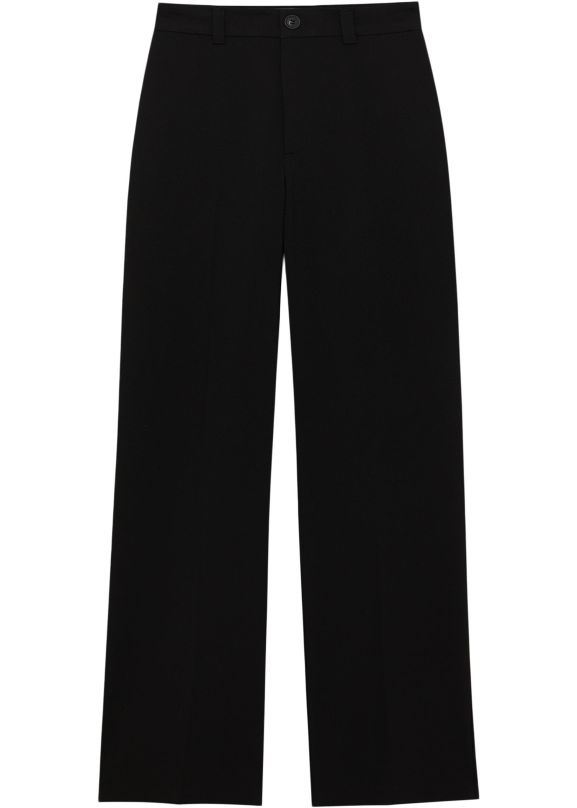 Smart high-waist straight-leg trousers — Black