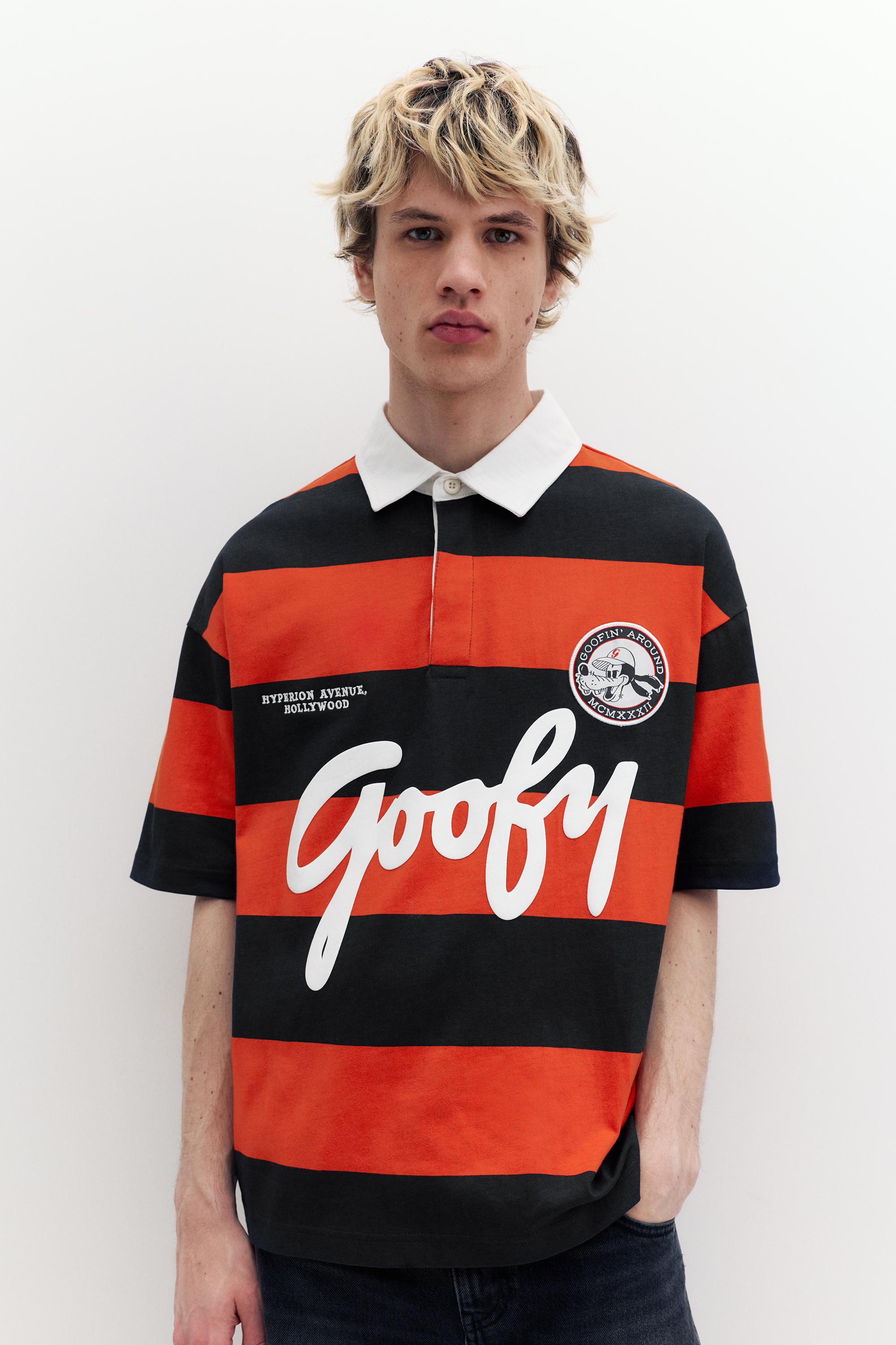 Goofy çizgili polo tişört