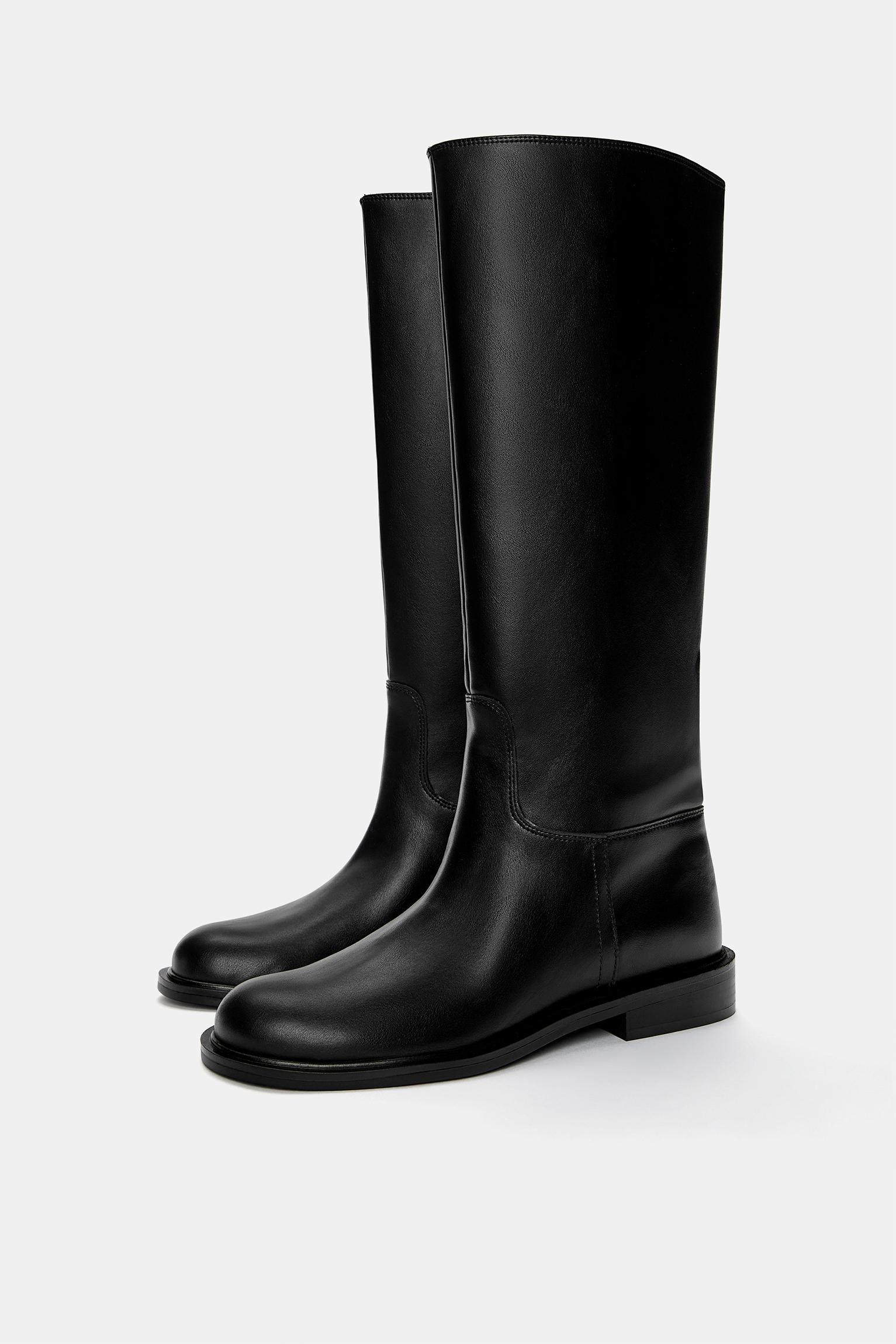 High flat boots — Black