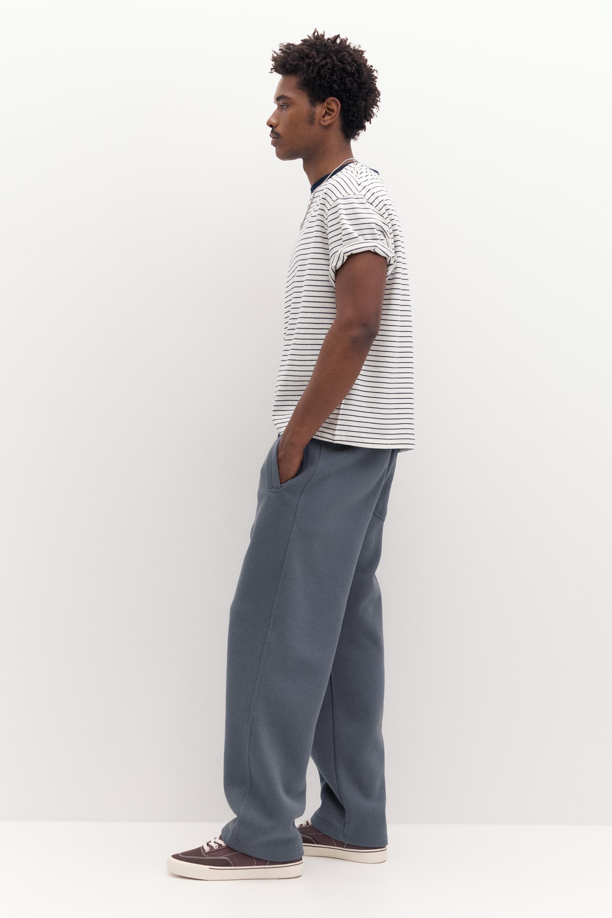 Basic baggy tracksuit bottoms — Grey blue