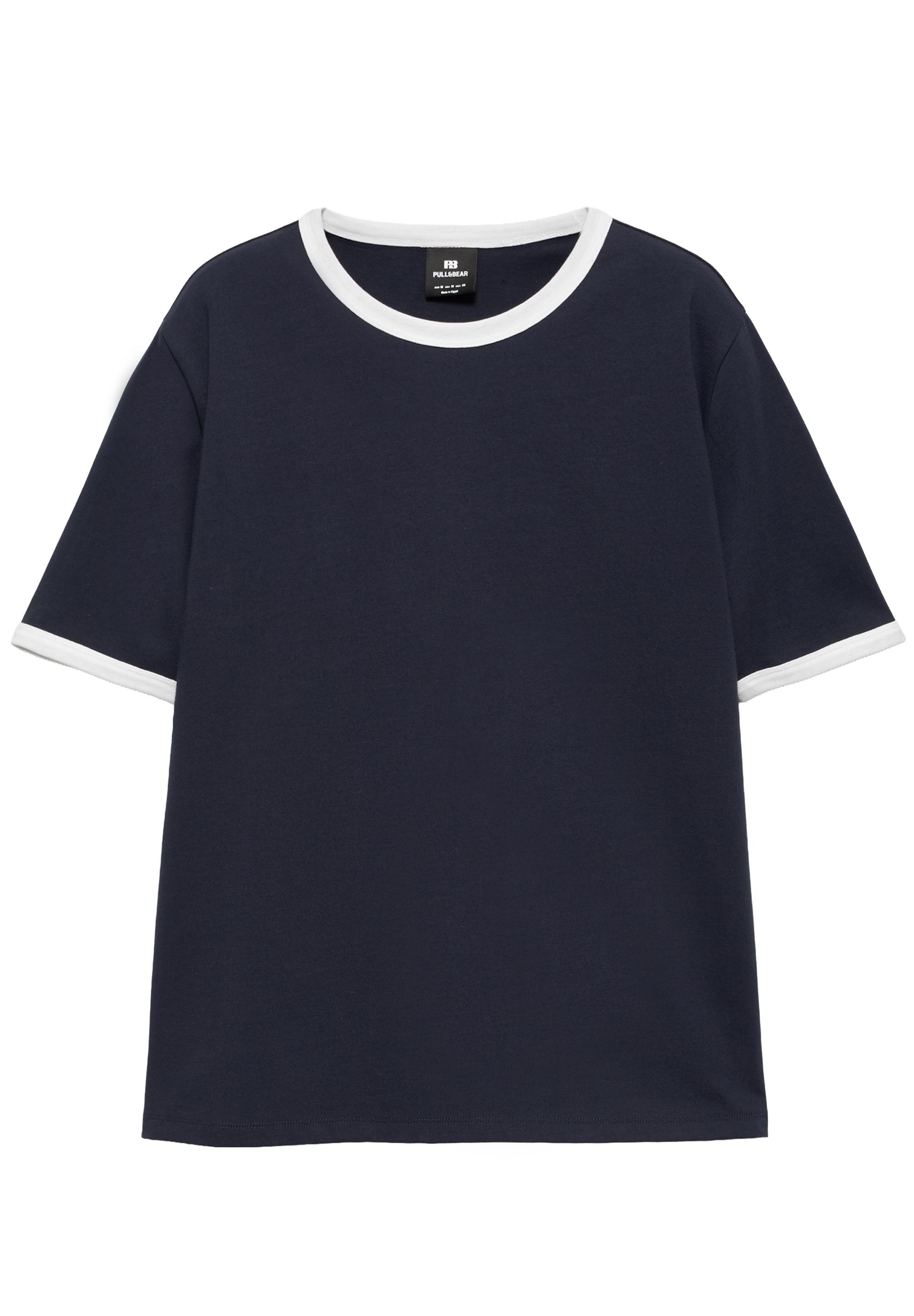 Contrast trim T-shirt — Navy