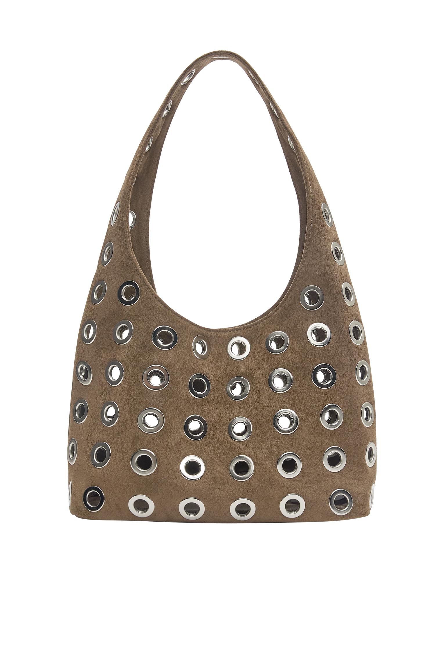 Zımba detaylı omuz çantası - Görsel 8