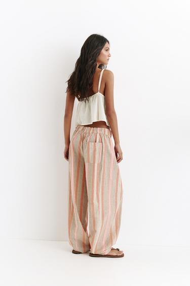 Strappy top with lace trim — Beige 3