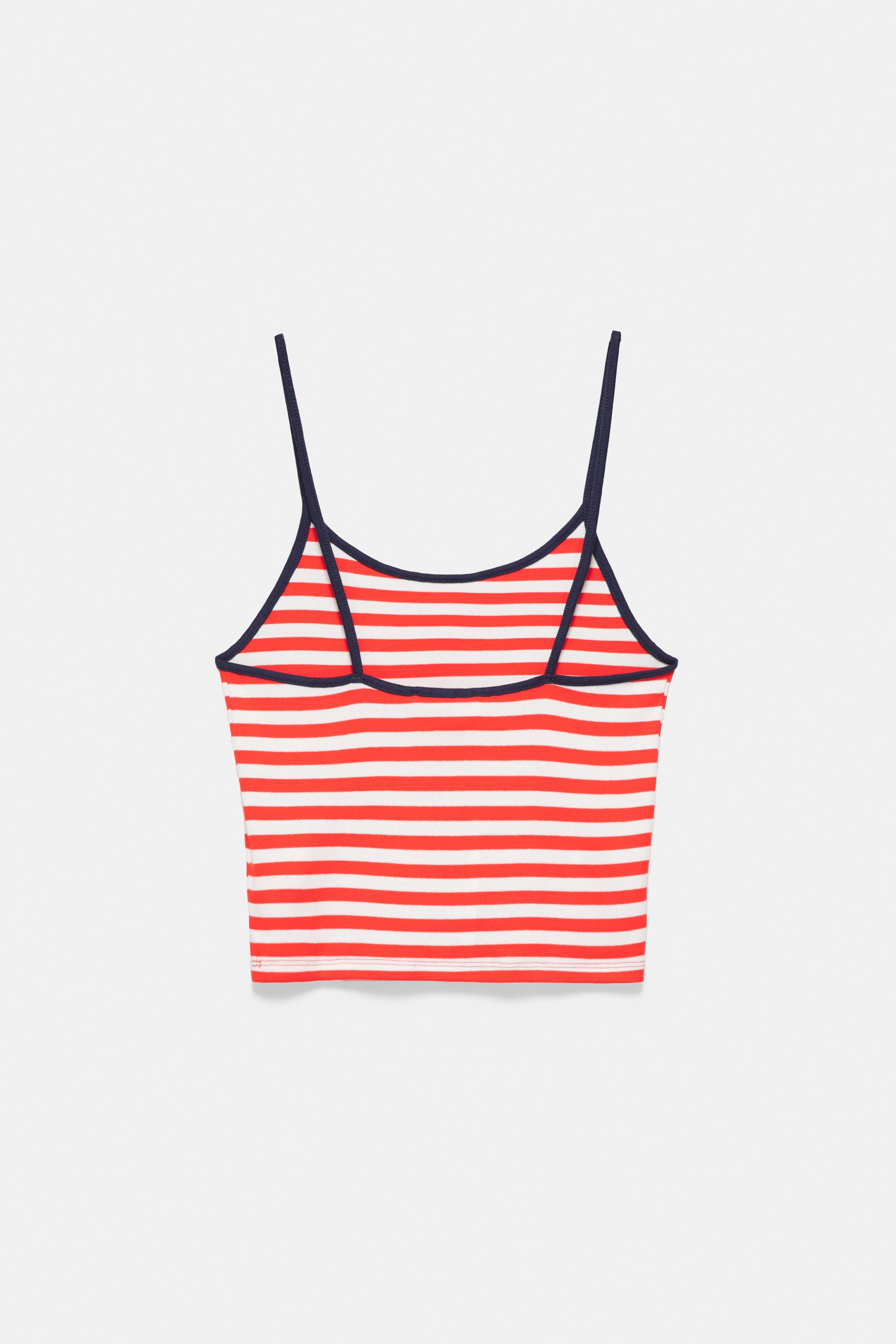 Striped strappy top — White/Red