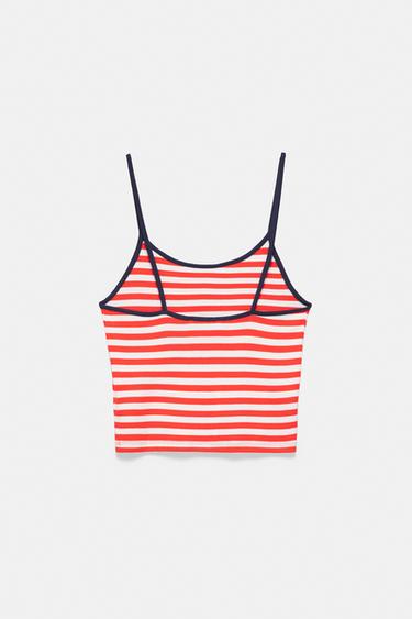 Striped strappy top — White/Red 7