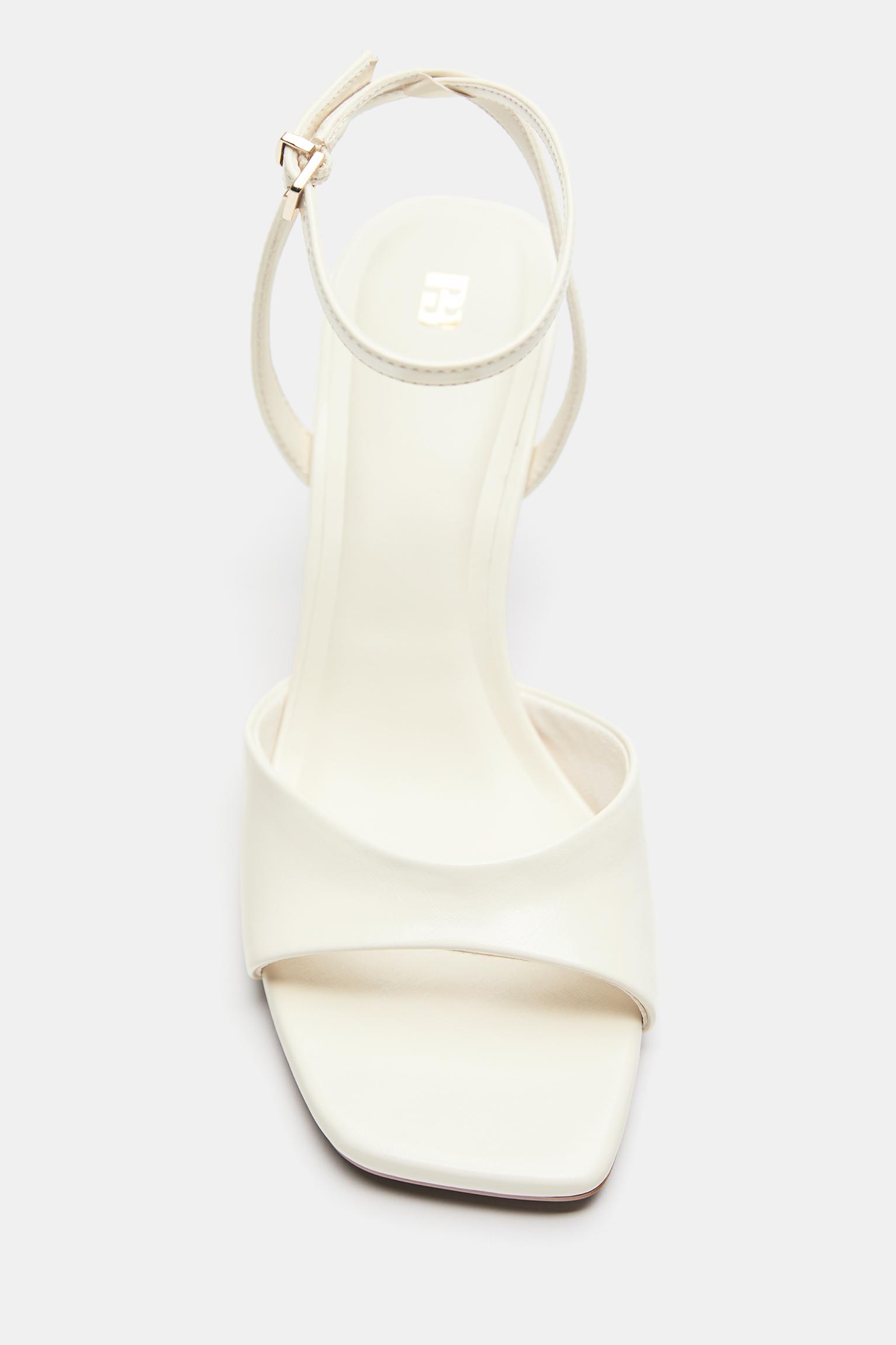 Heeled sandals — Ecru
