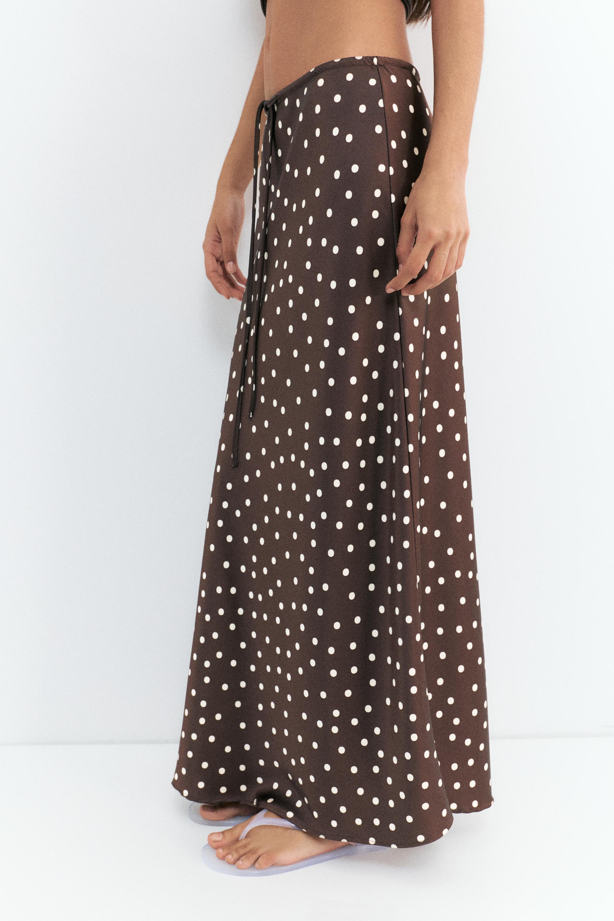 Satin midi skirt — Print 1