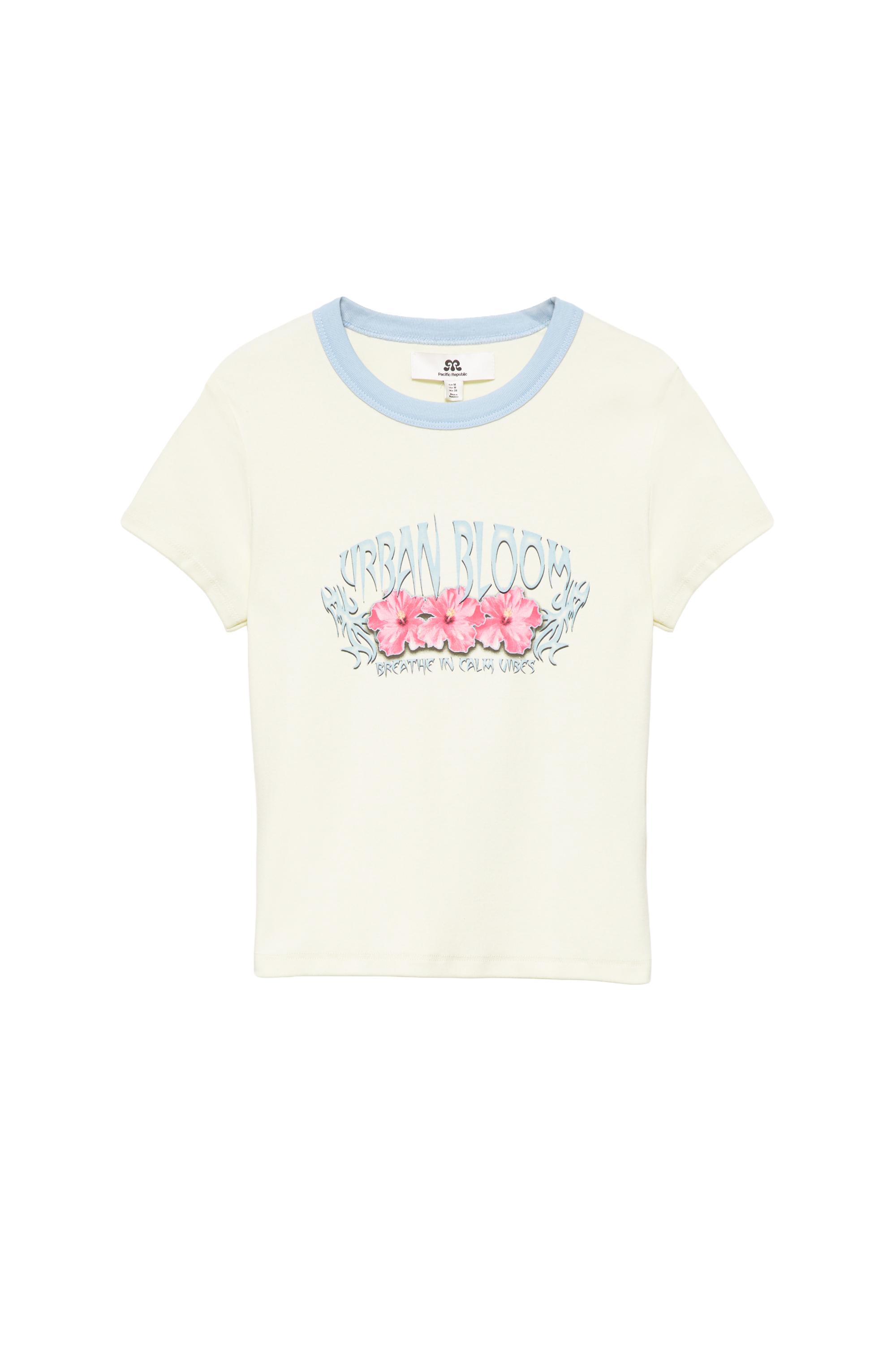 Pull&Bear Çiçek grafik baskılı tişört görsel 8