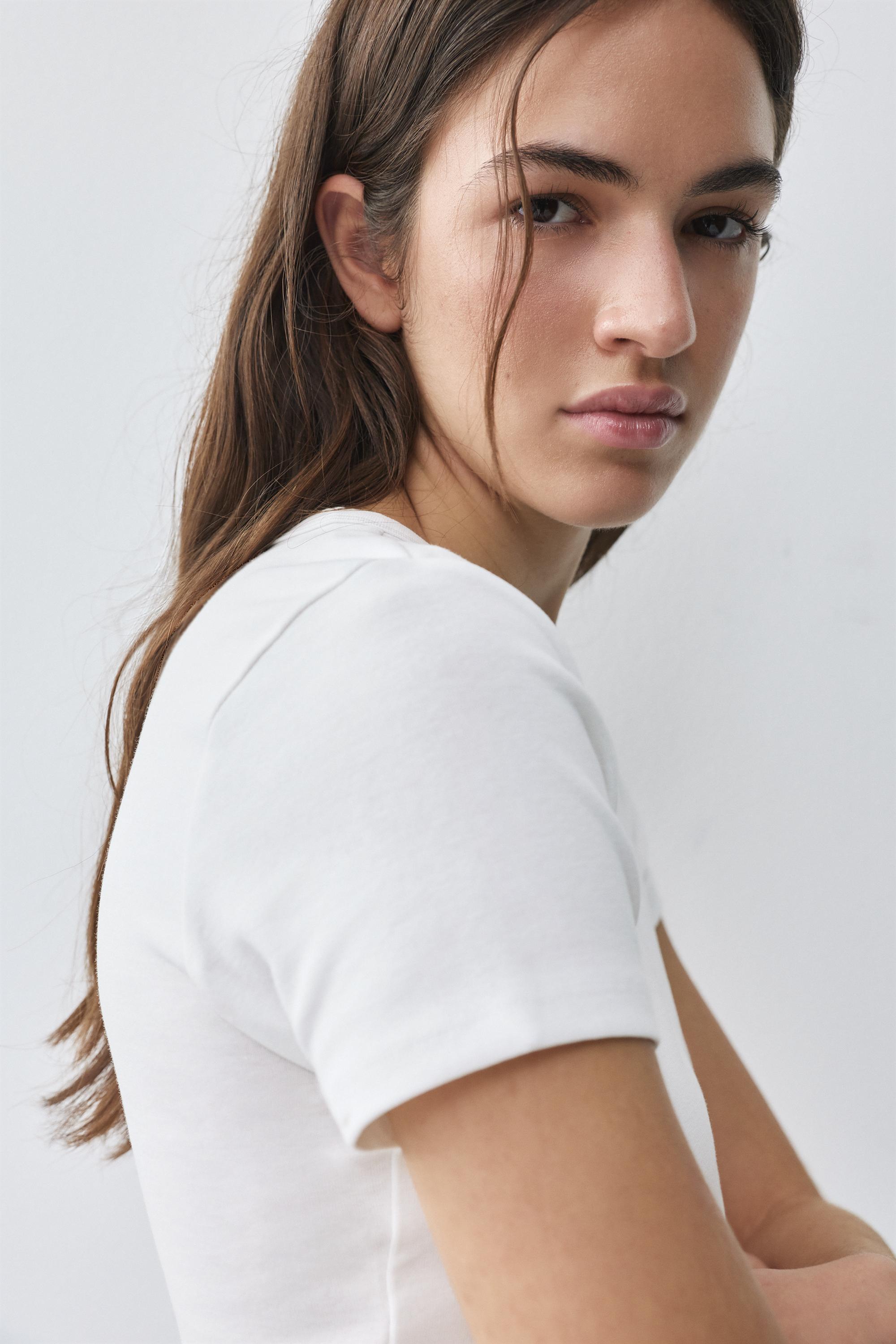 Fitted short sleeve T-shirt — White