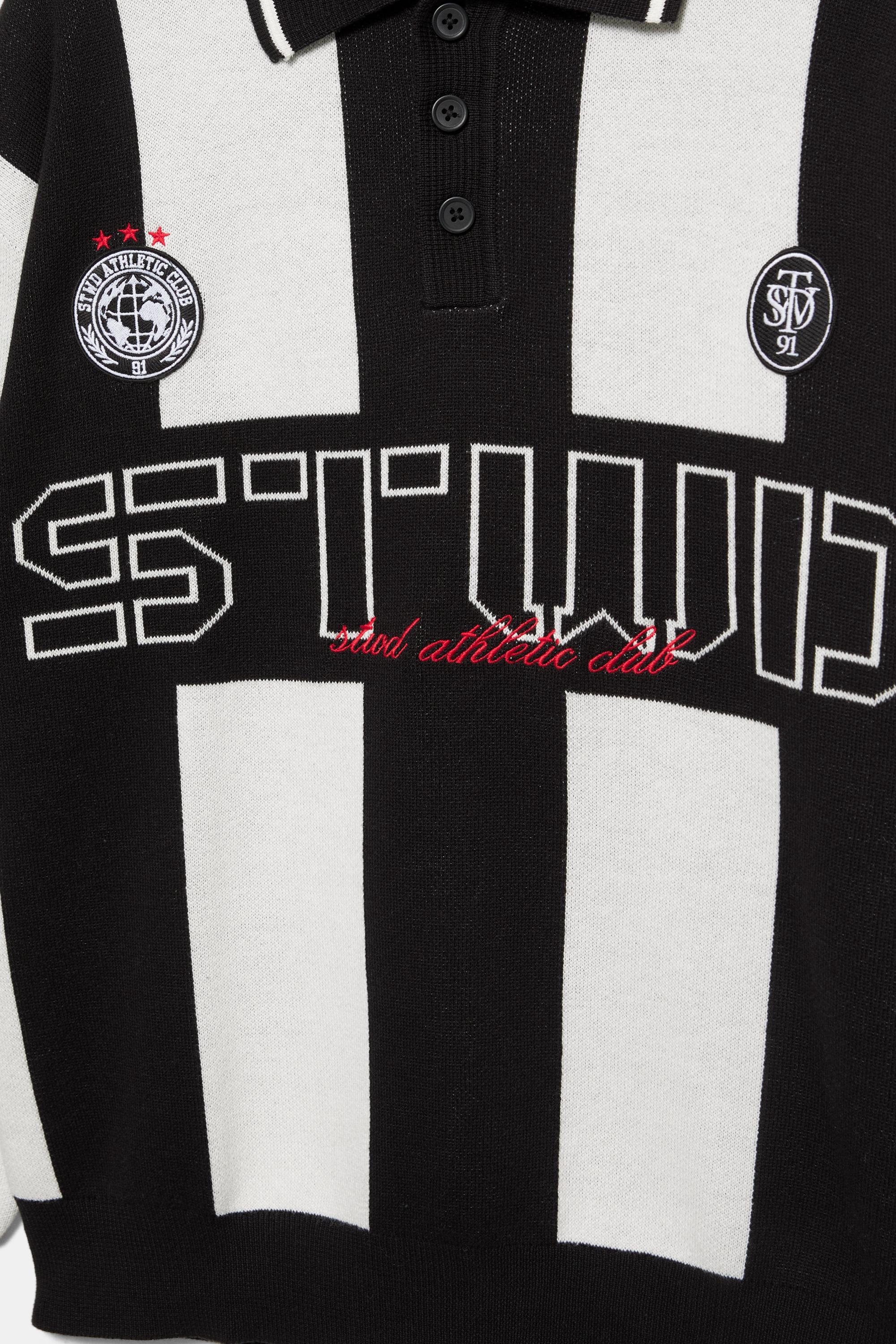 STWD knit polo shirt — White/Black