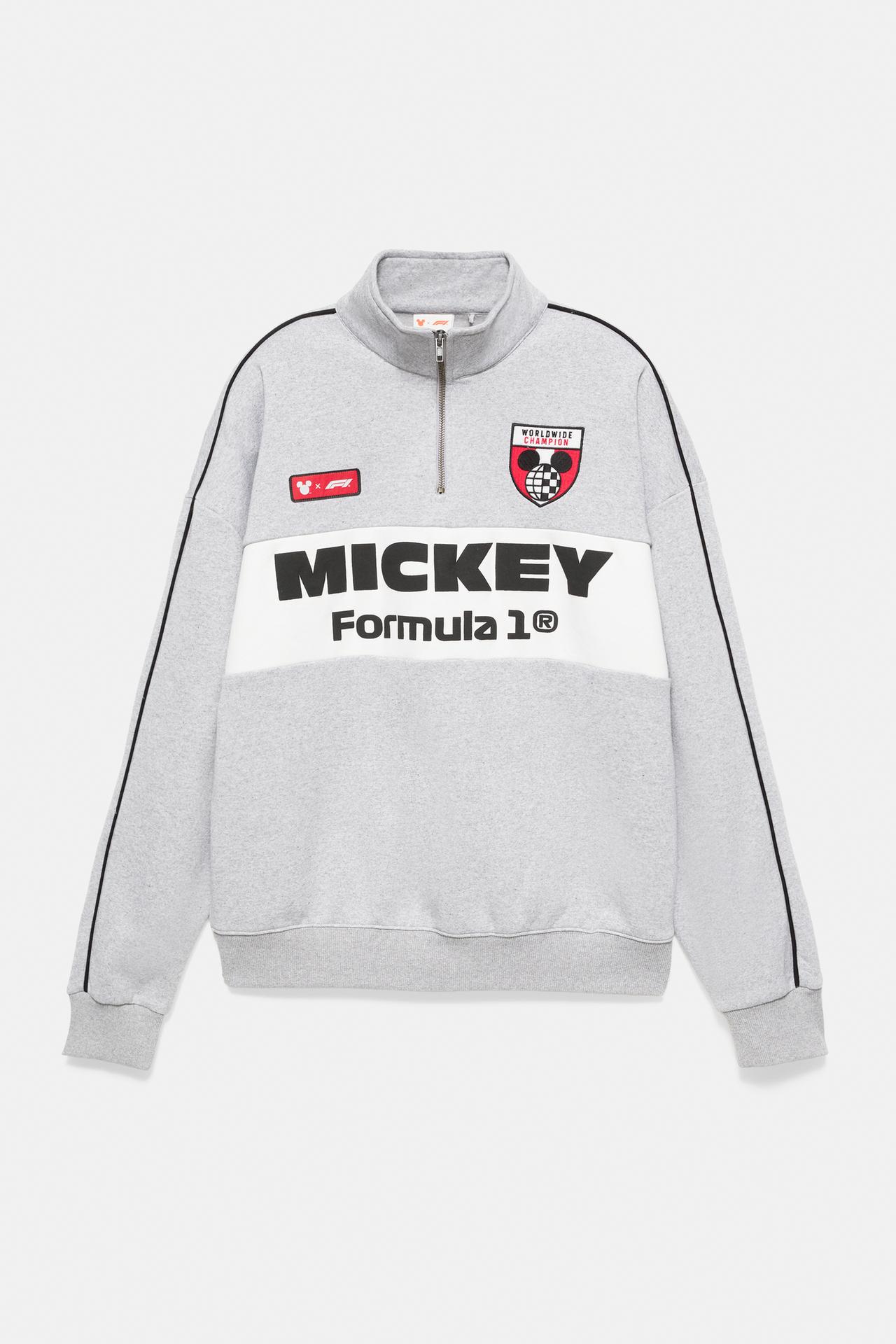 Disney x F1 quarter-zip sweatshirt — Pale marl