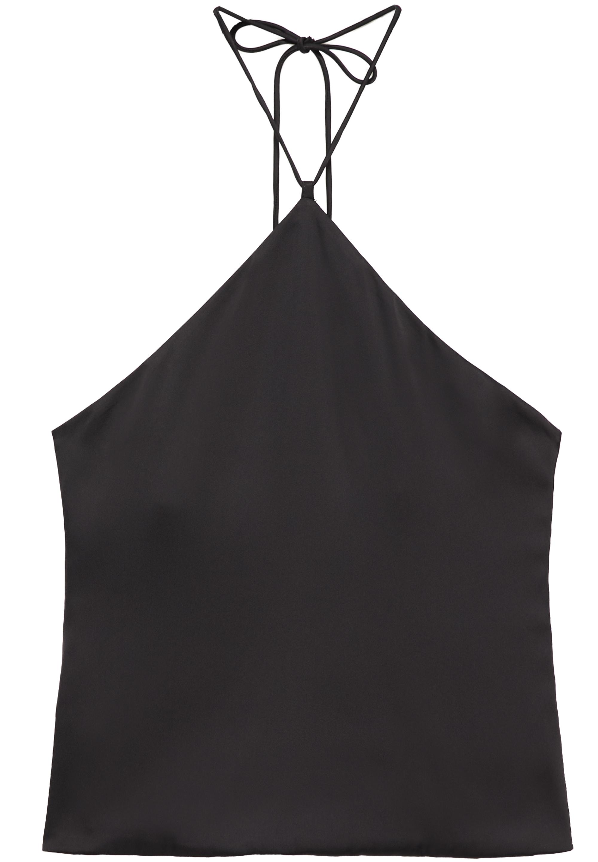 Satin halter top — Black