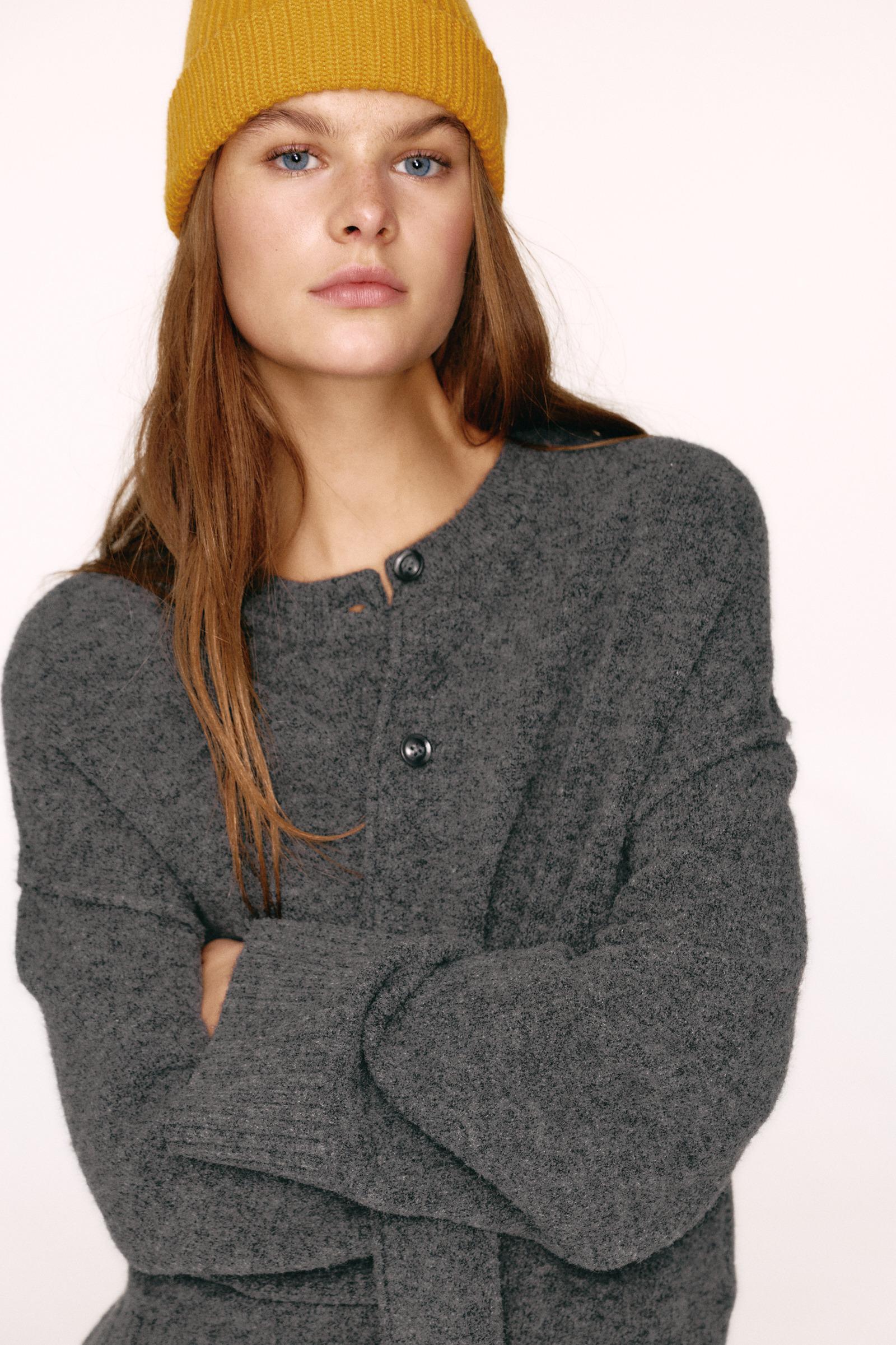 Soft knit cardigan — Anthracite grey