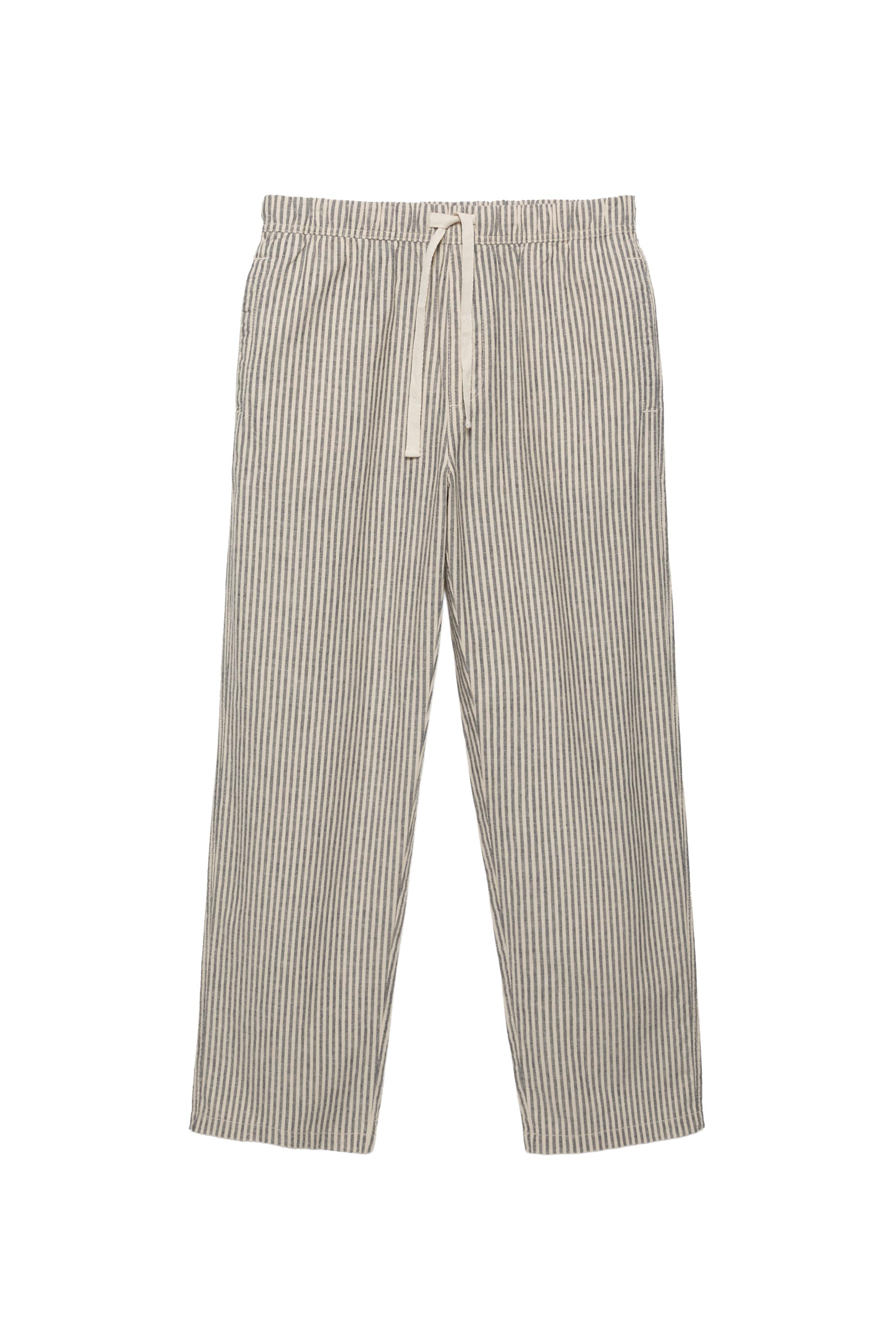 Rustik çizgili jogger pantolon - Görsel 5