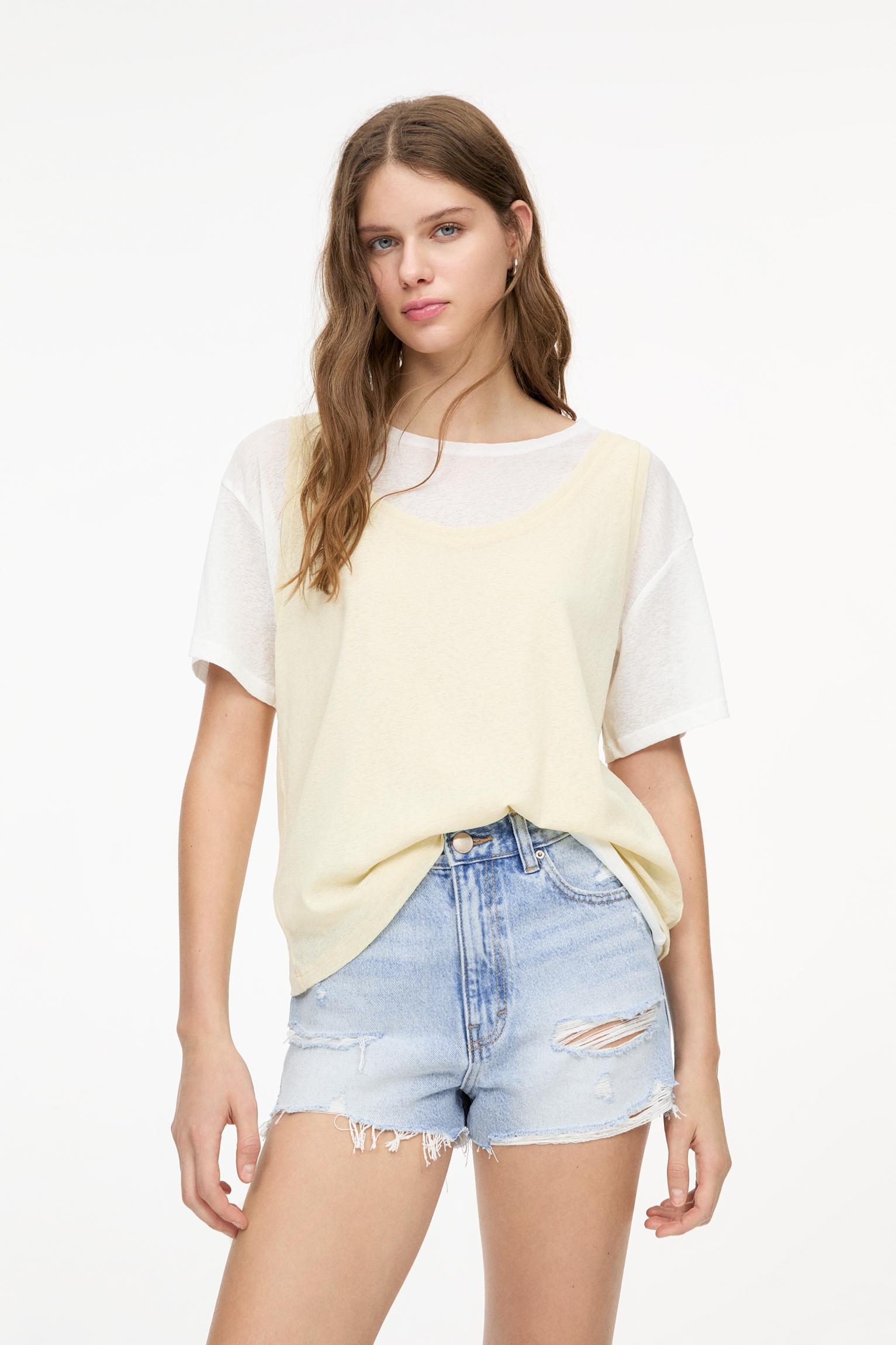 Jeansshorts Mit Destroyed-Effekten