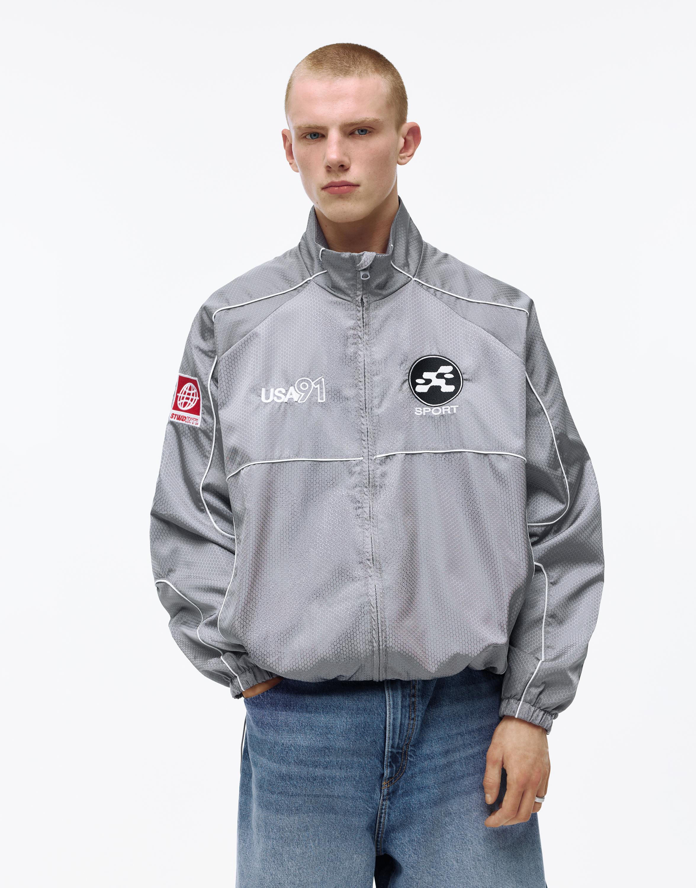 STWD contrast seam jacket — Medium grey