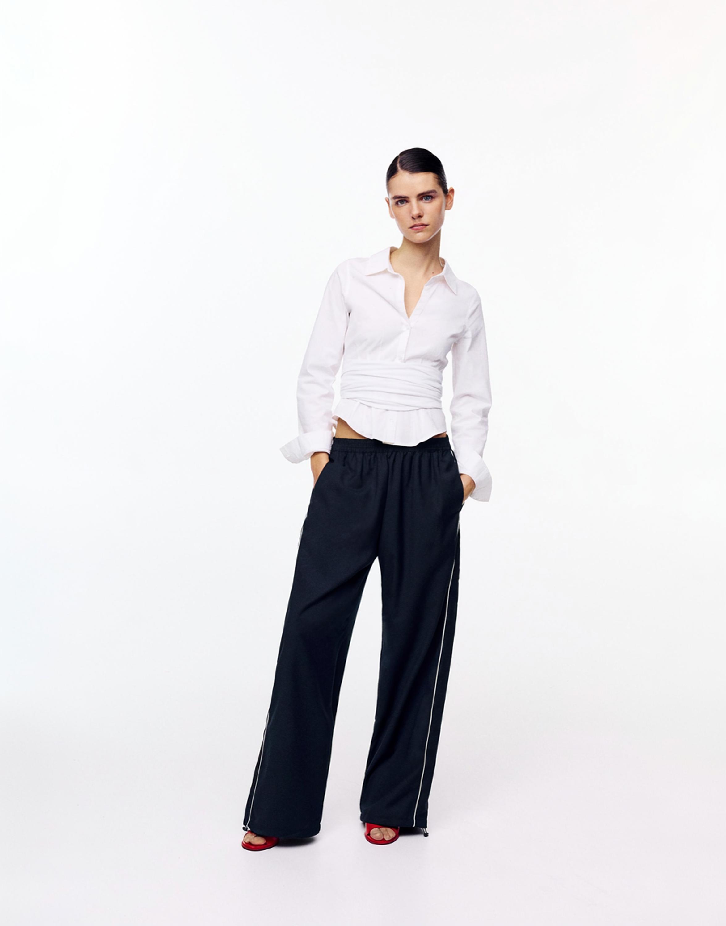 Contrast tracksuit trousers — Navy