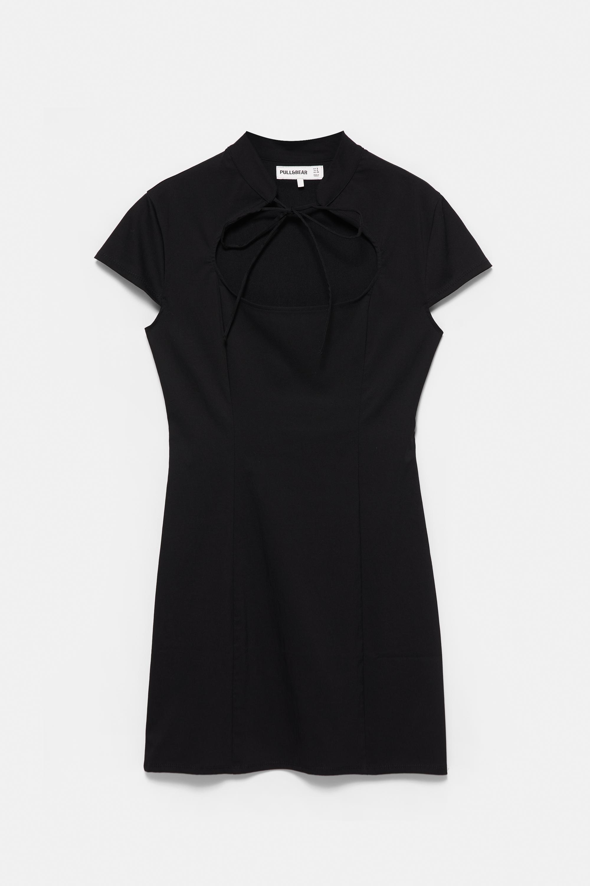 Short bow dress — Black