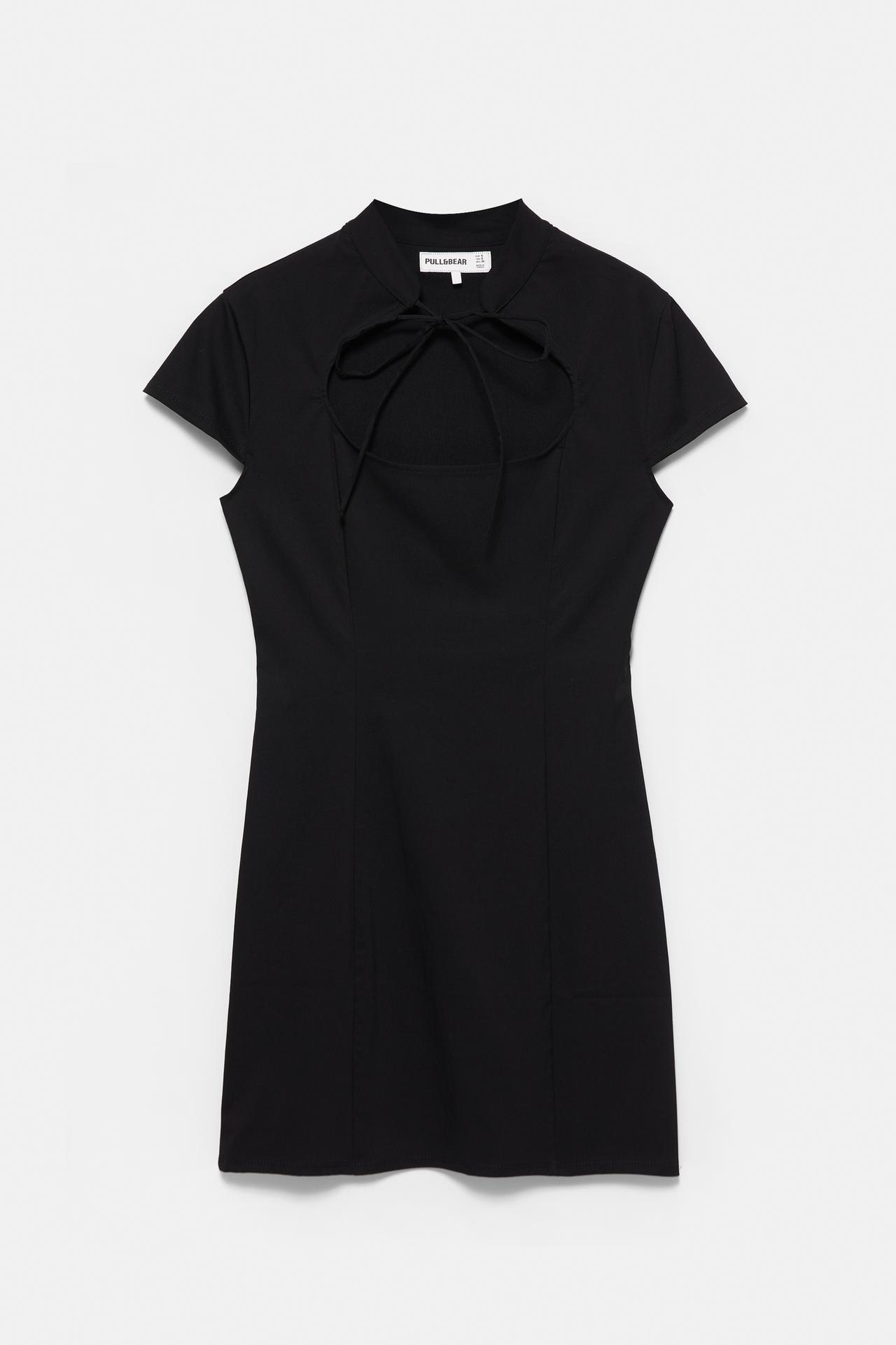 Short bow dress — Black