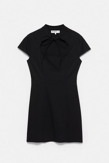 Short bow dress — Black 4