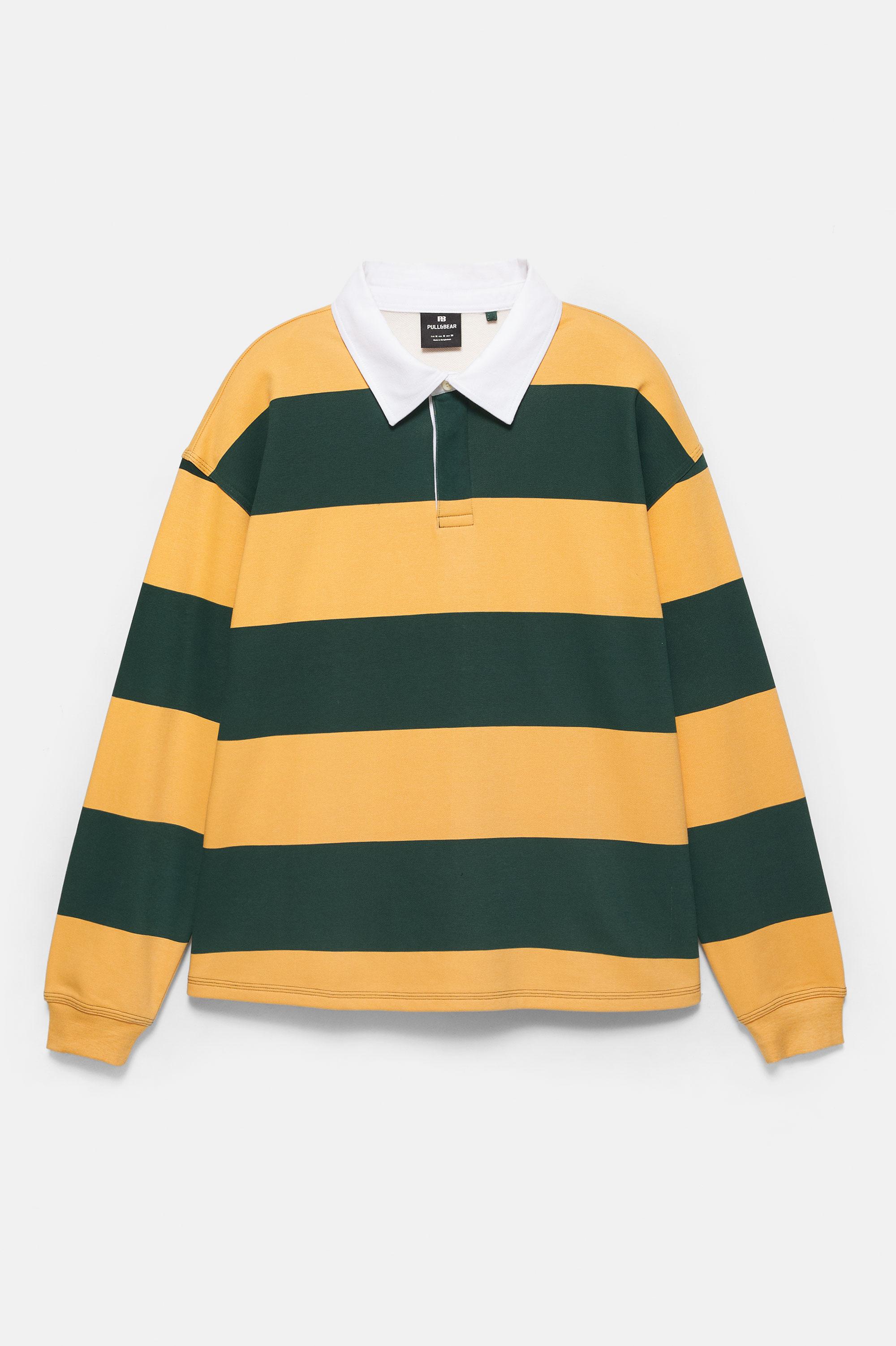 Çizgili uzun kollu polo