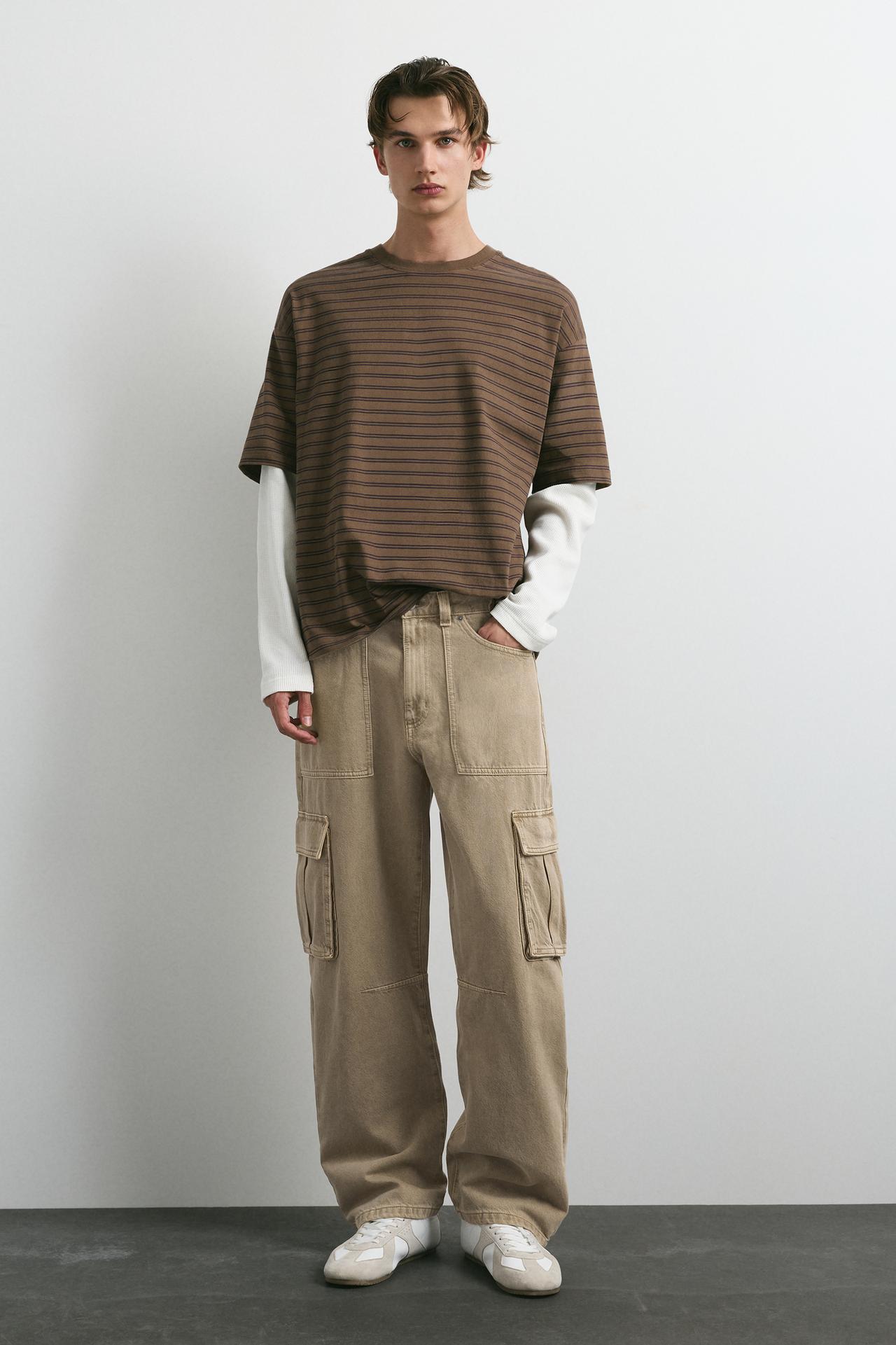 Relaxed cargo jeans — Beige