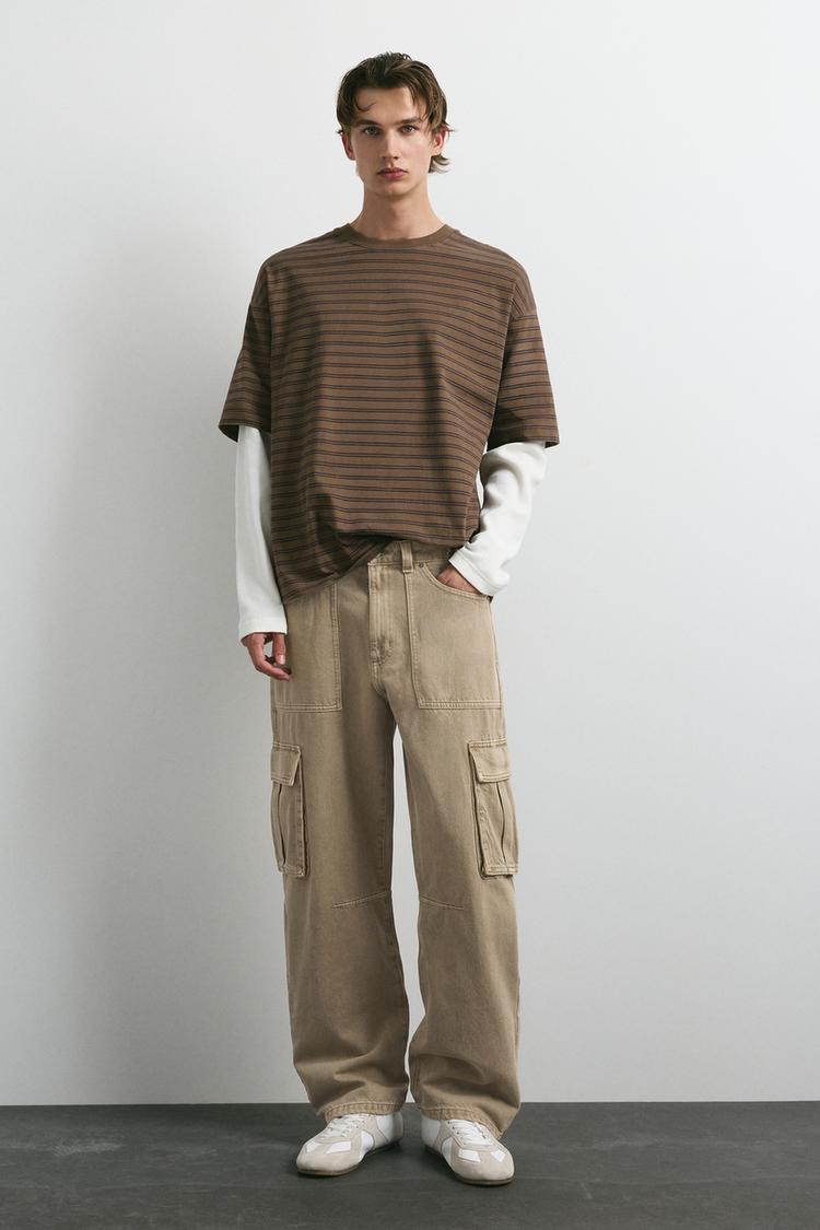 Relaxed cargo jeans — Beige