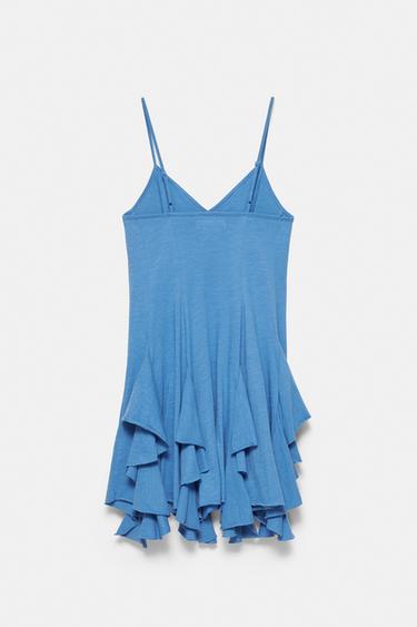 Short strappy flared dress — Blue 8