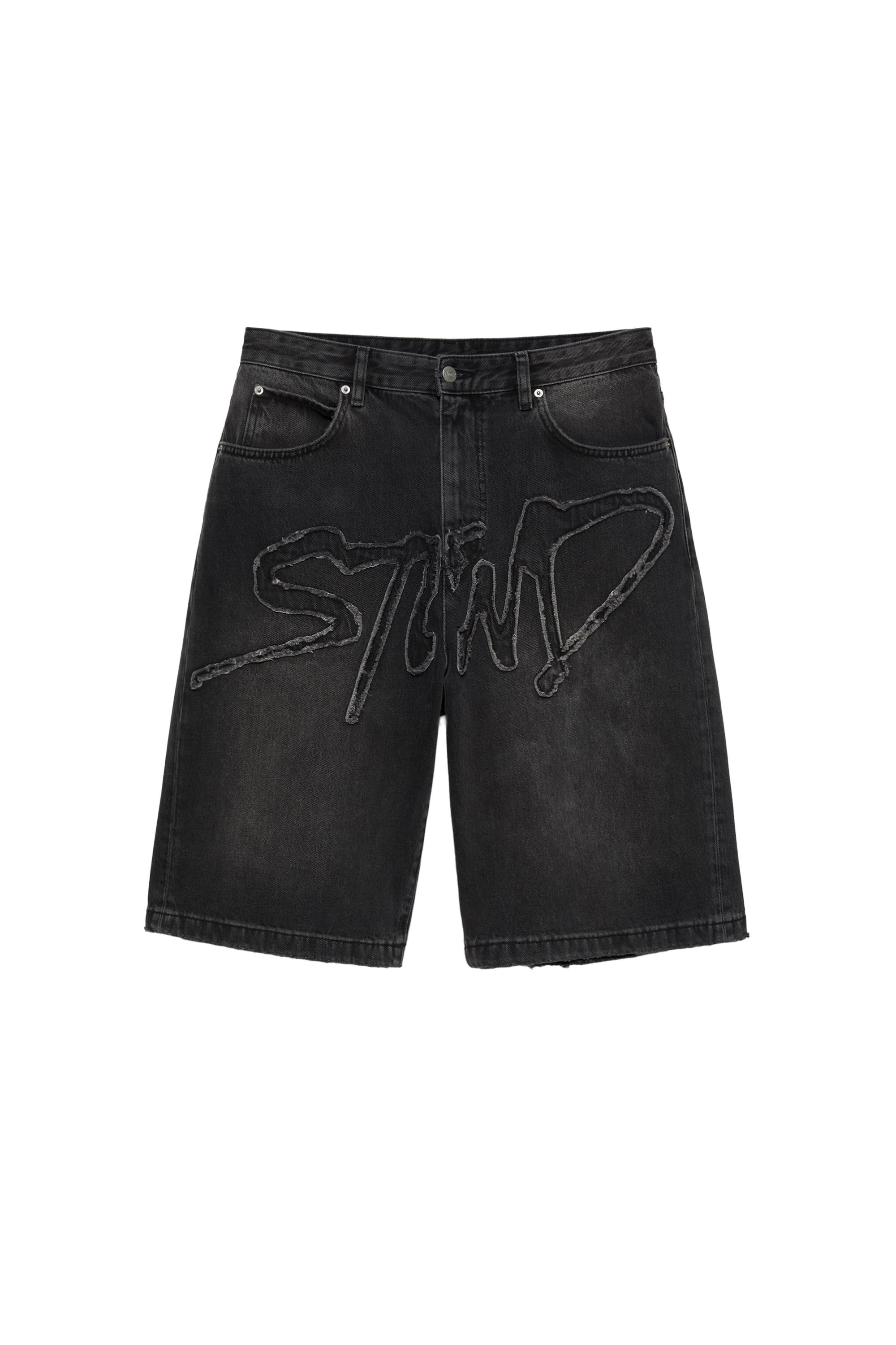 Pull&Bear STWD Skater Denim Bermuda görsel 4
