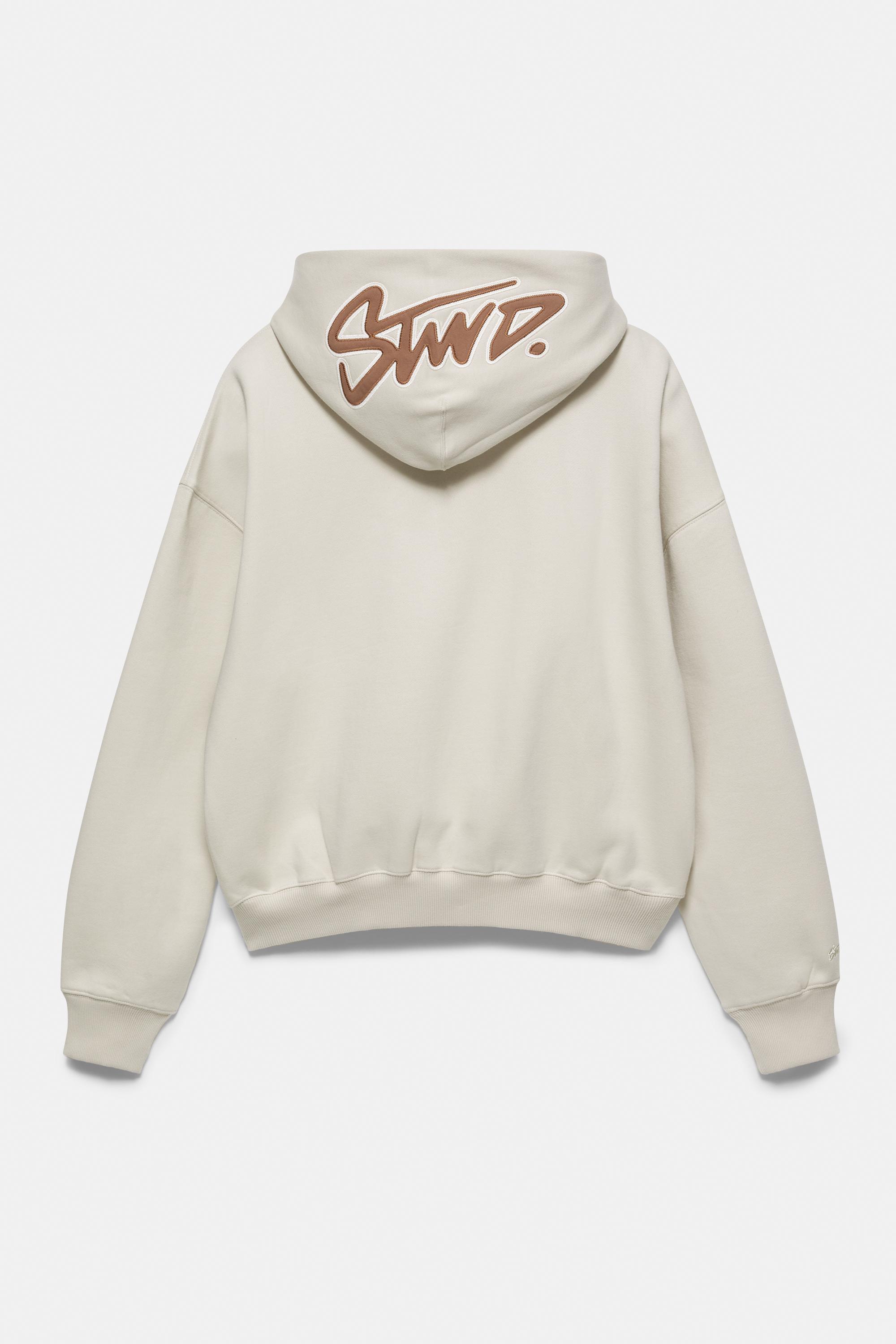 STWD boxy-fit logo hoodie — Ash (alternate view)