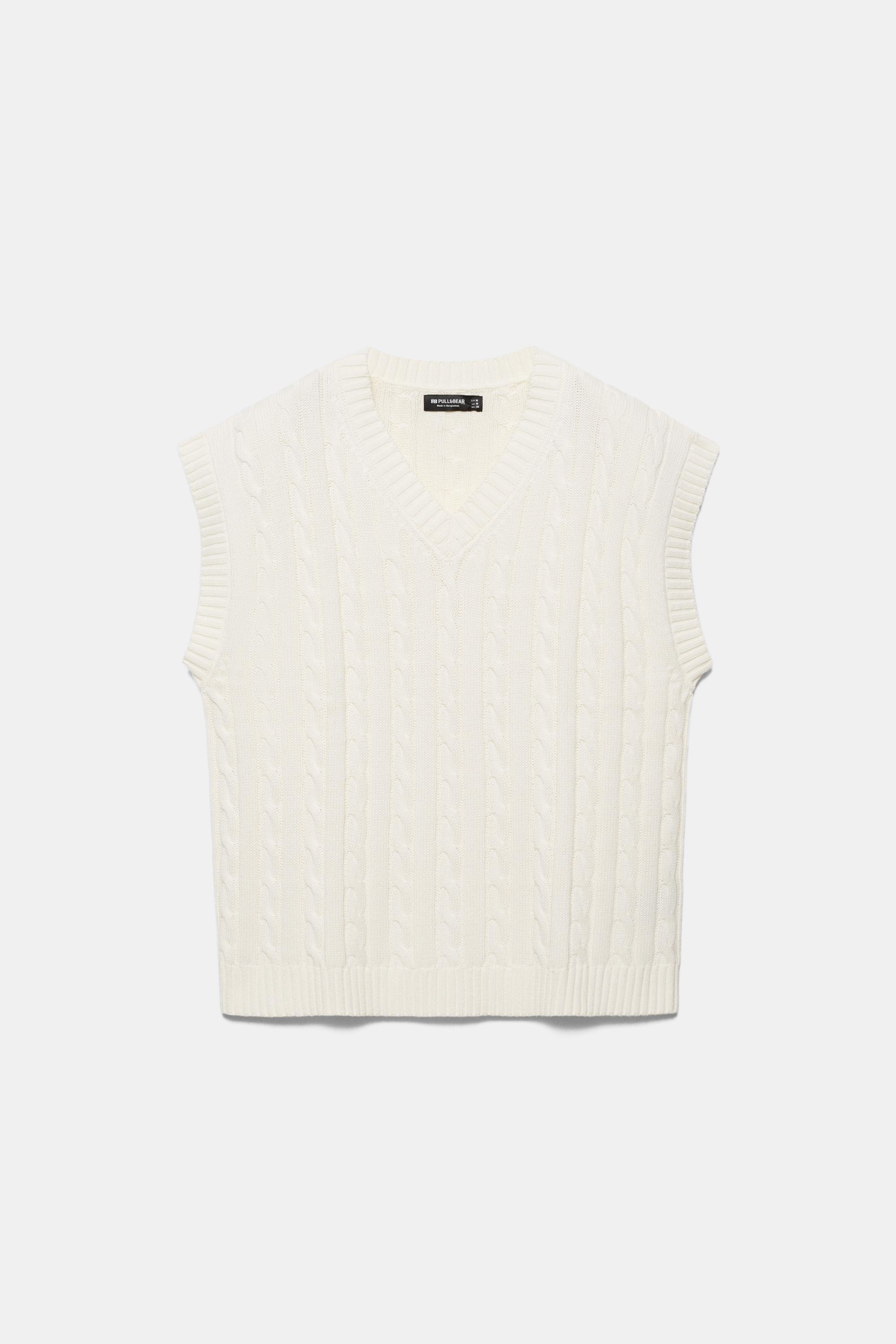 Cable-knit vest — Off white