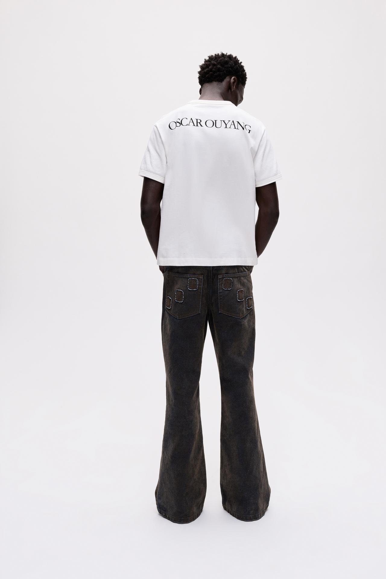 Oscar Ouyang stud T-shirt — White