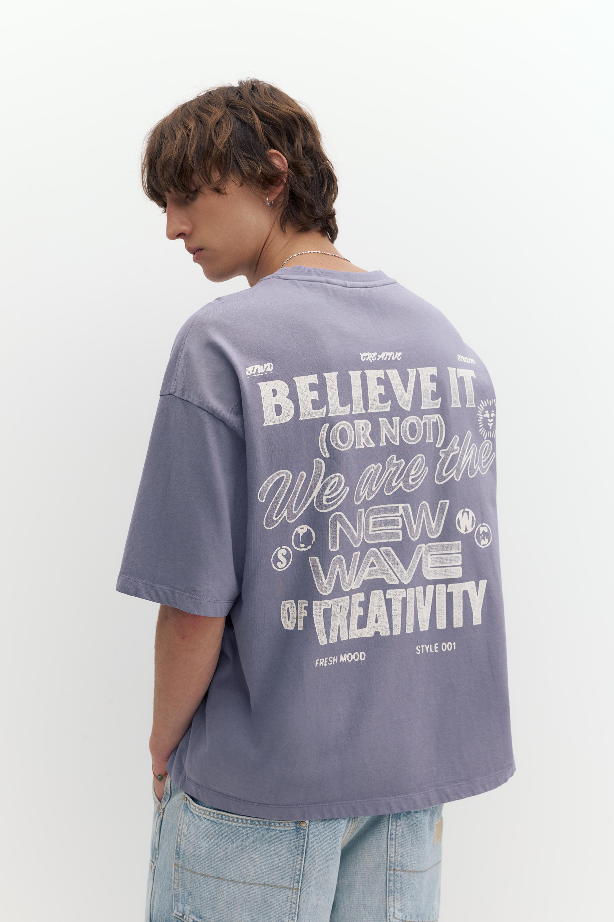 STWD graphic T-shirt — Anthracite grey