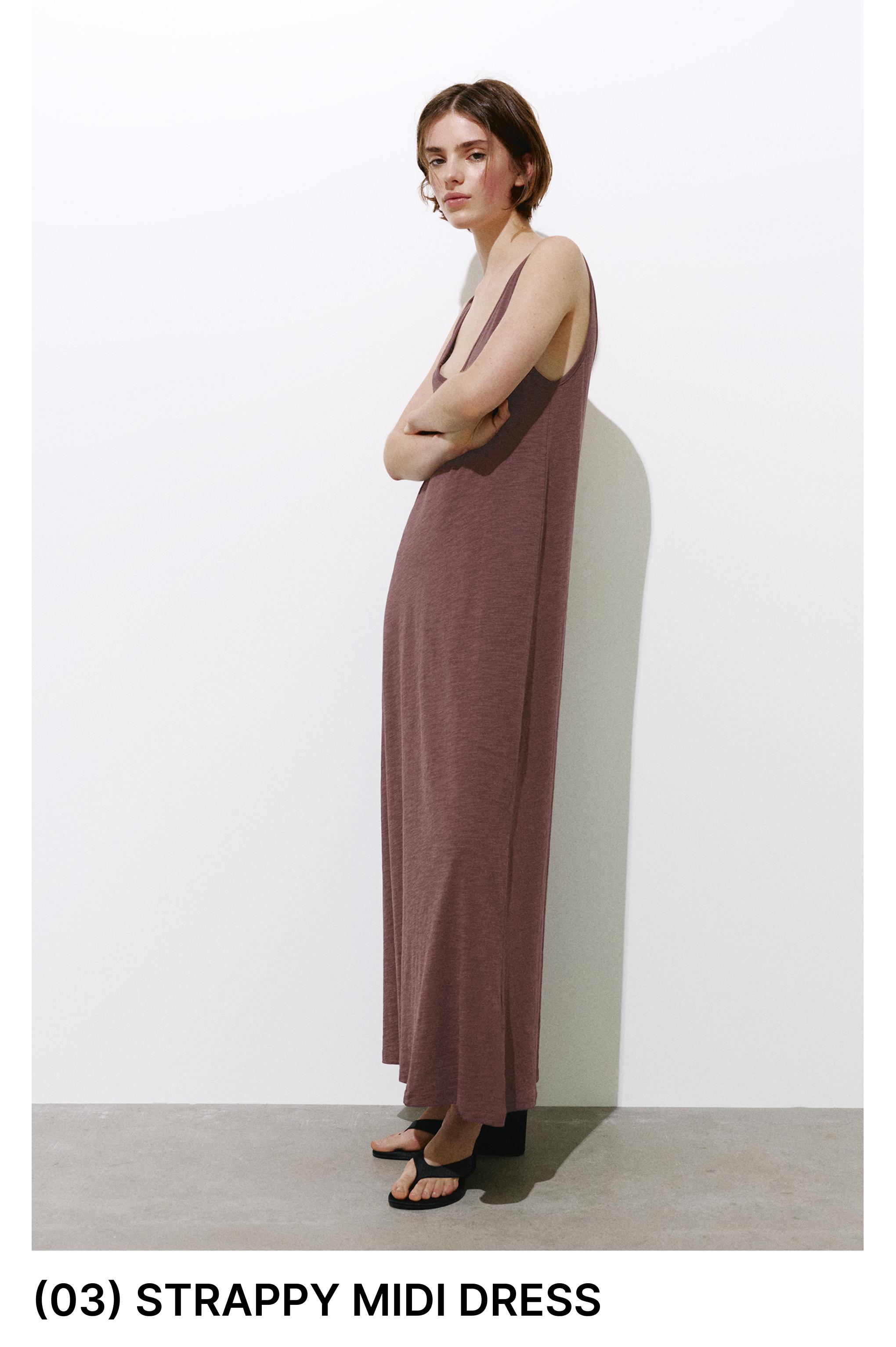 Strappy midi dress — Eggplant