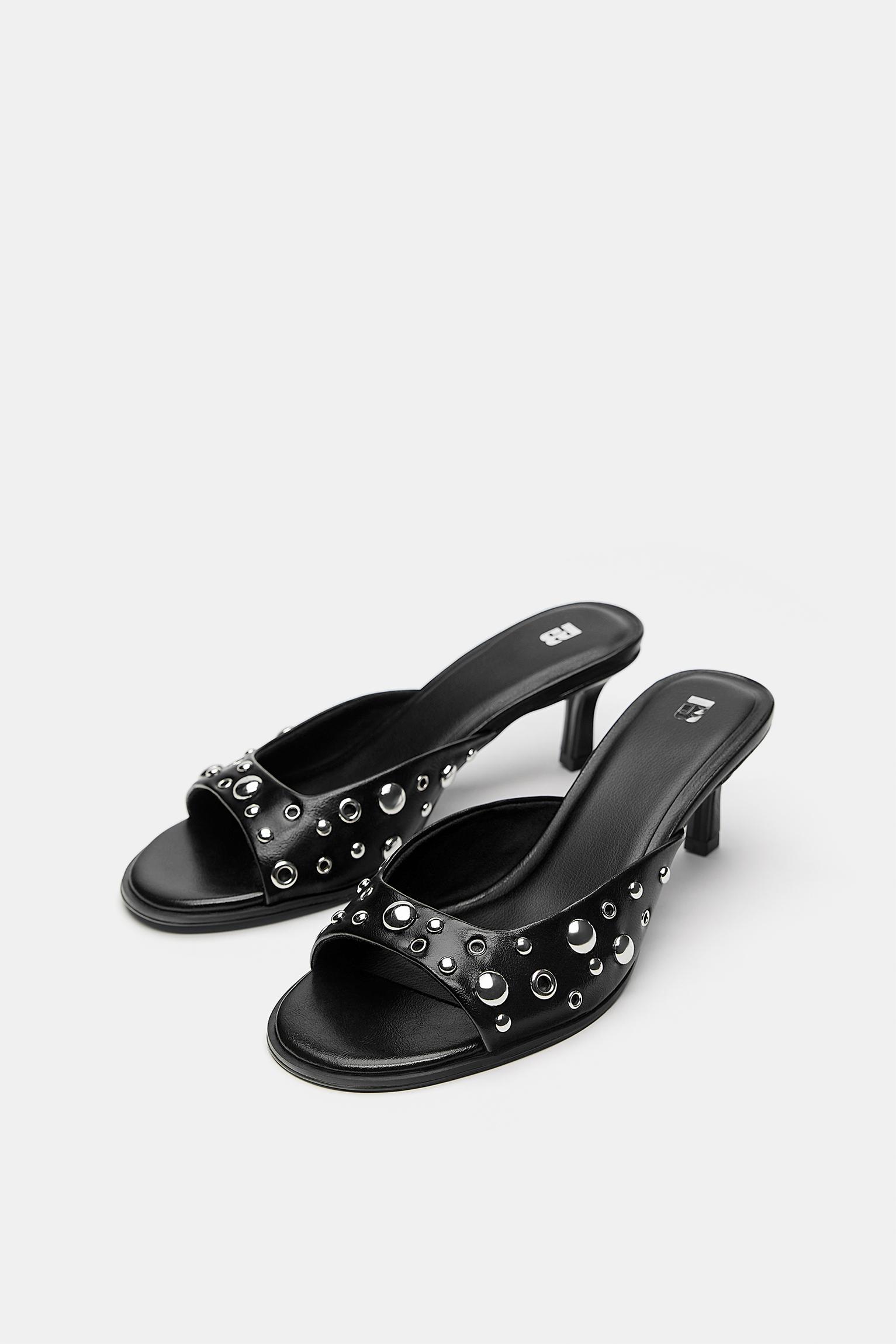 Zımbalı topuklu sandalet - Görsel 16