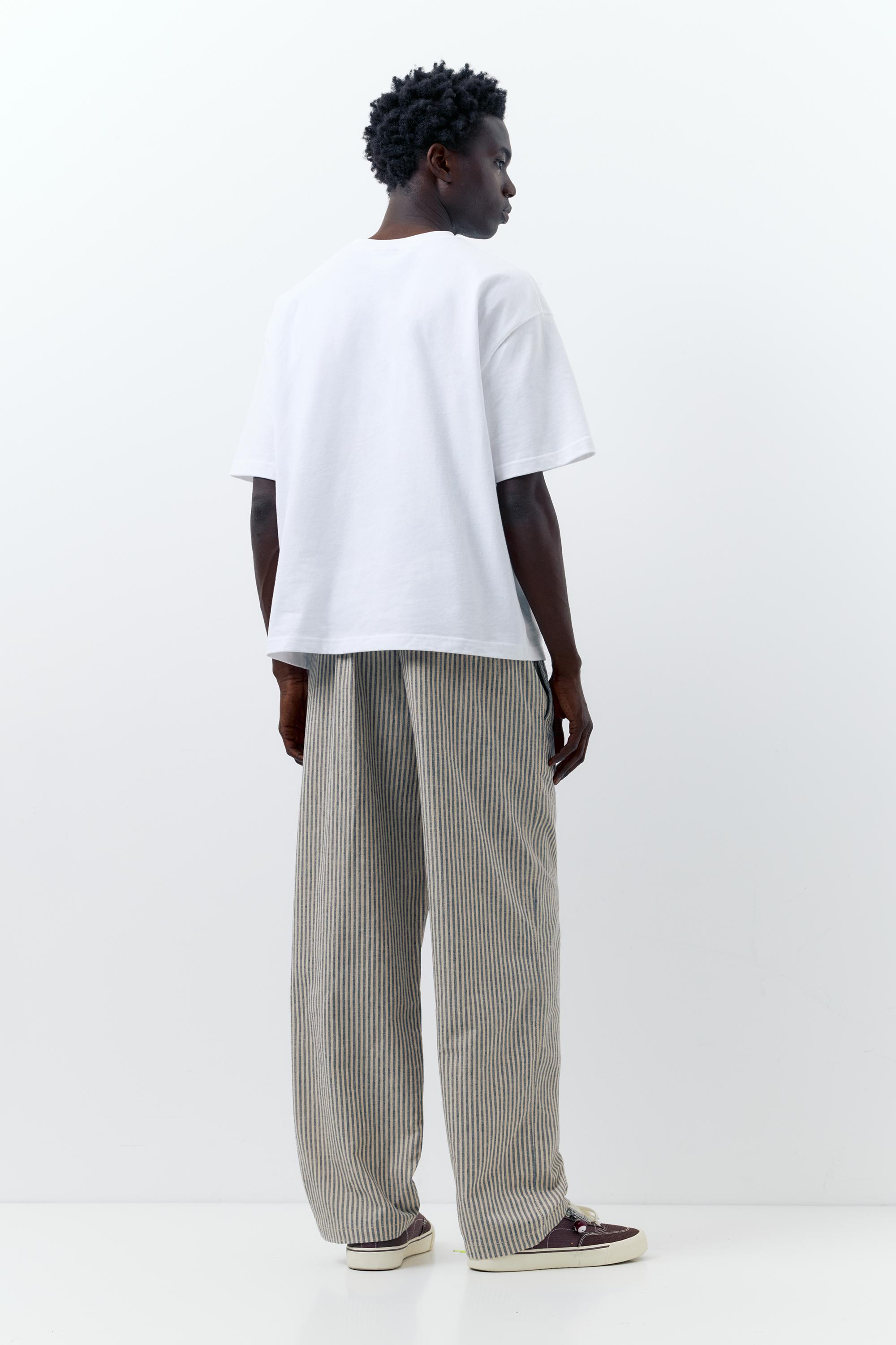 Rustik çizgili jogger pantolon - Görsel 16