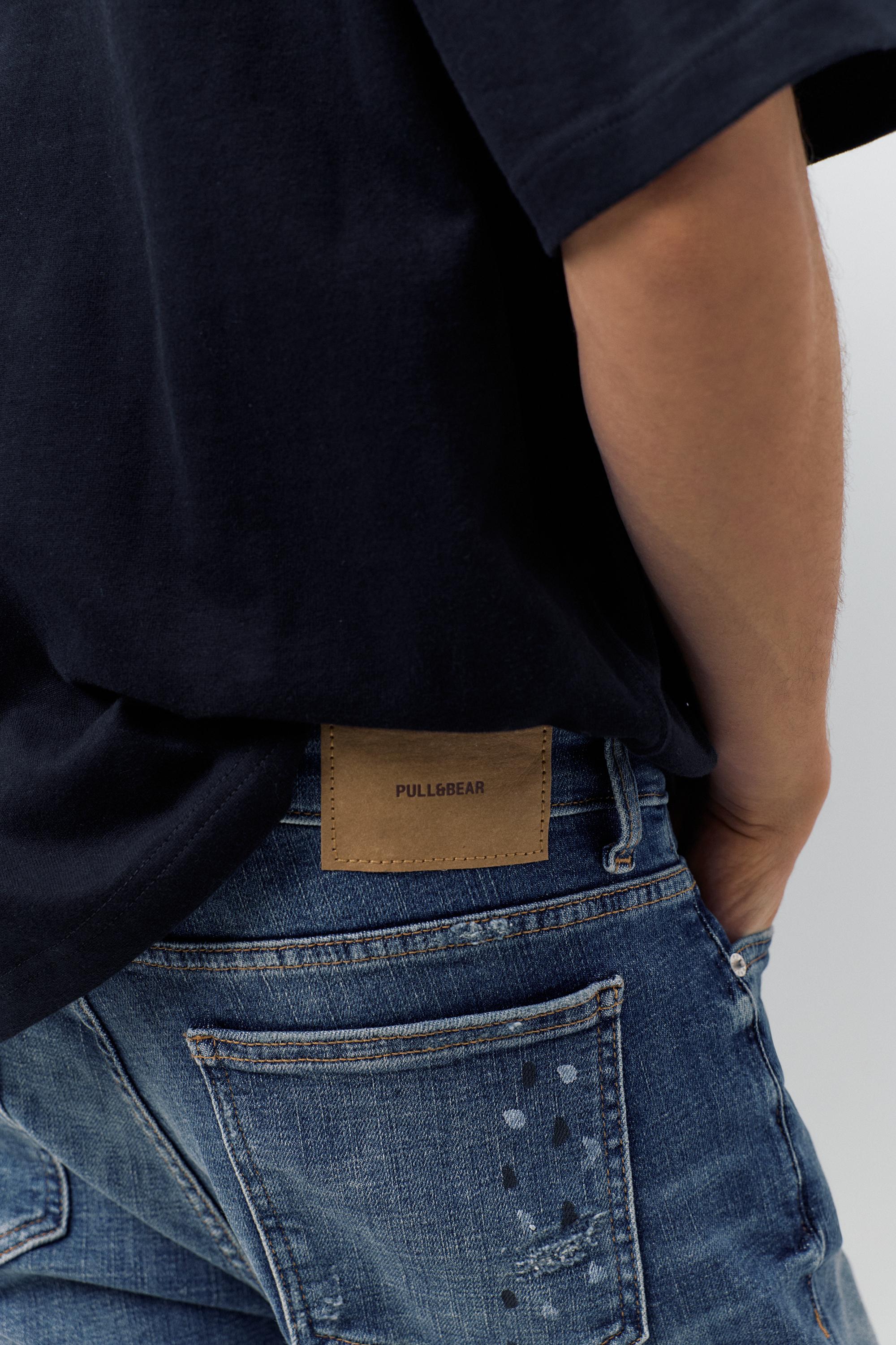 Ripped skinny jeans — Medium blue