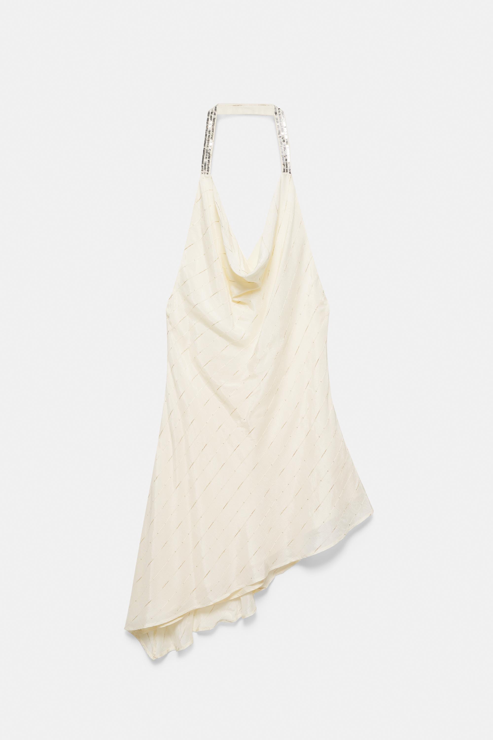 Asimetrik halter kısa elbise