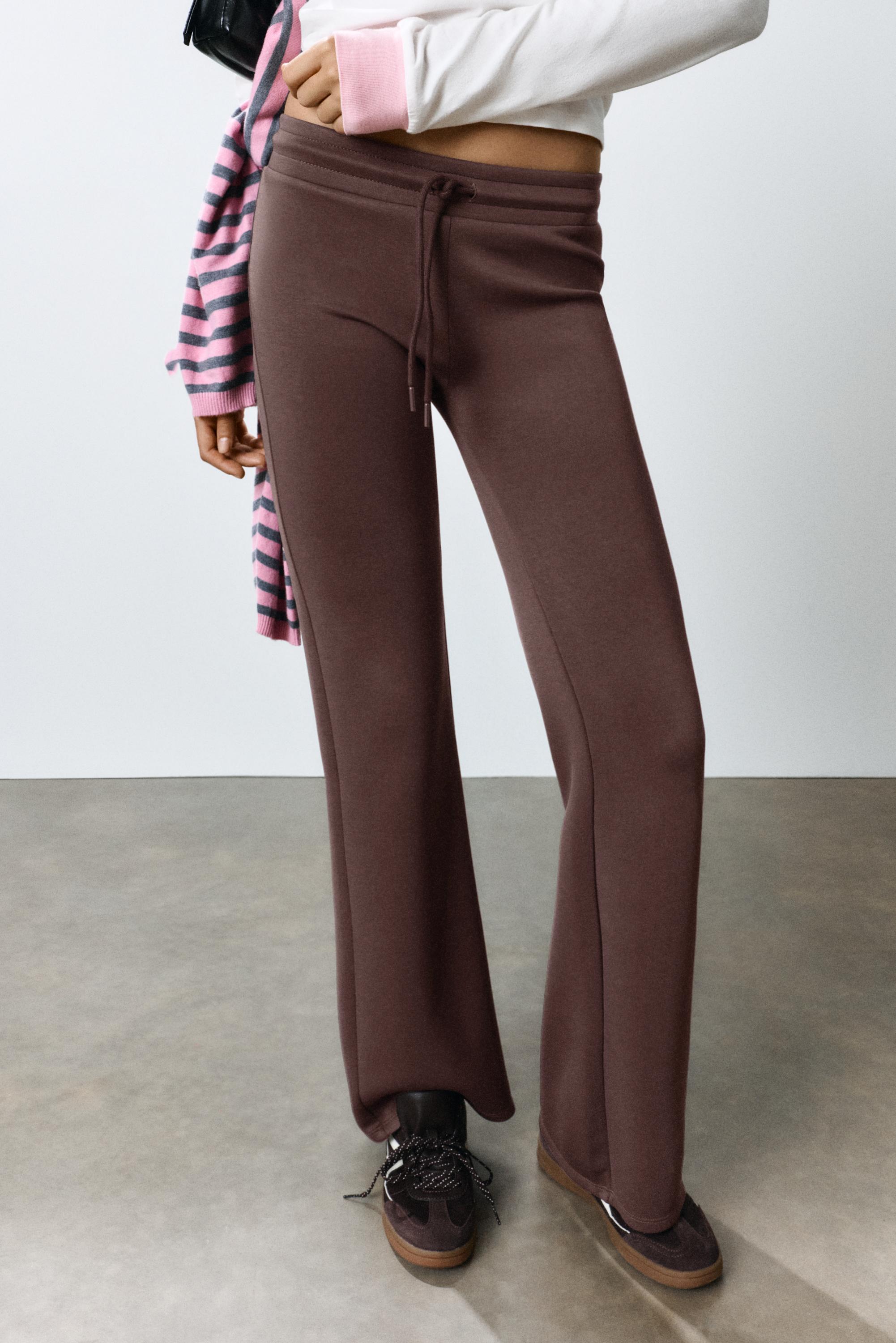 Modal flared trousers — Brown