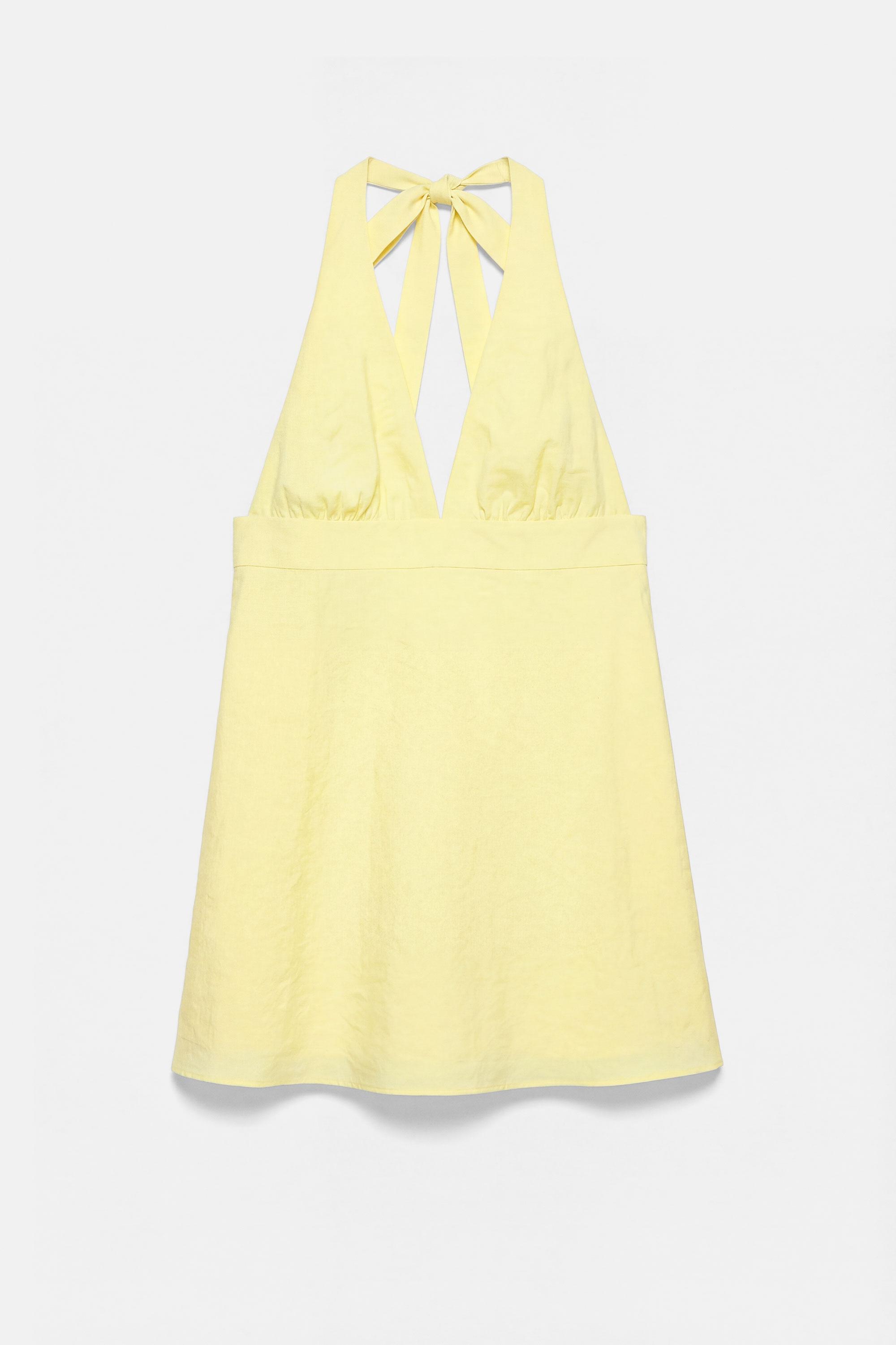 Short halter dress — Yellow