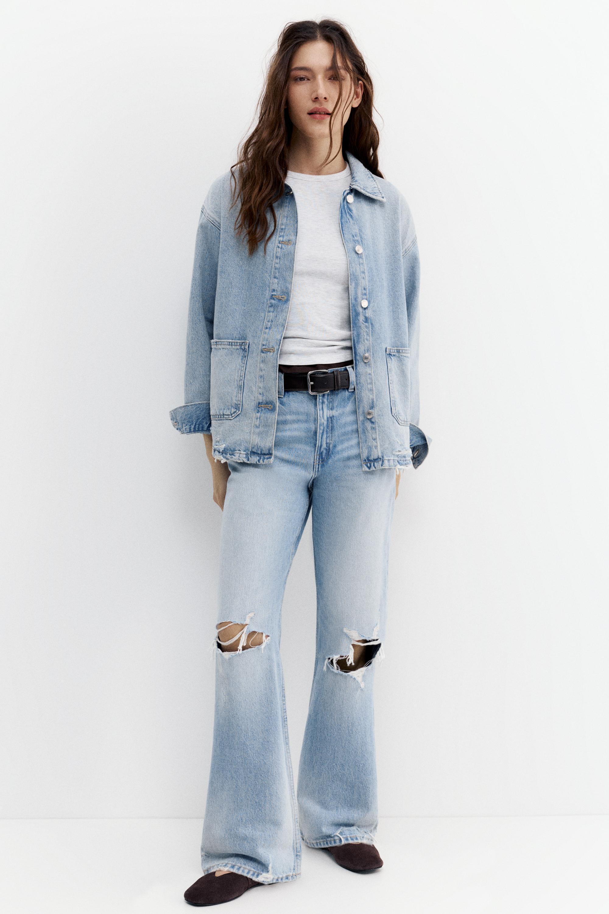 Worker denim ince ceket - Görsel 10