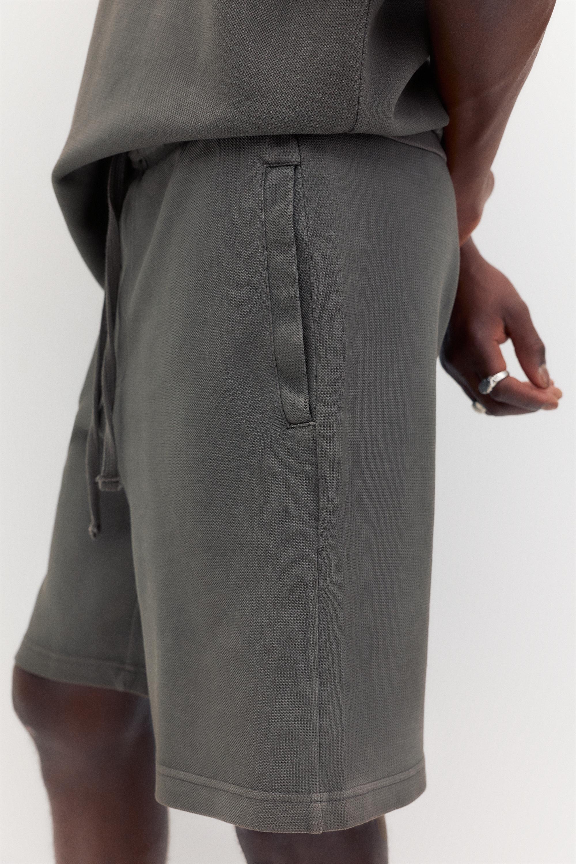 Dokulu jogger bermuda - Görsel 11