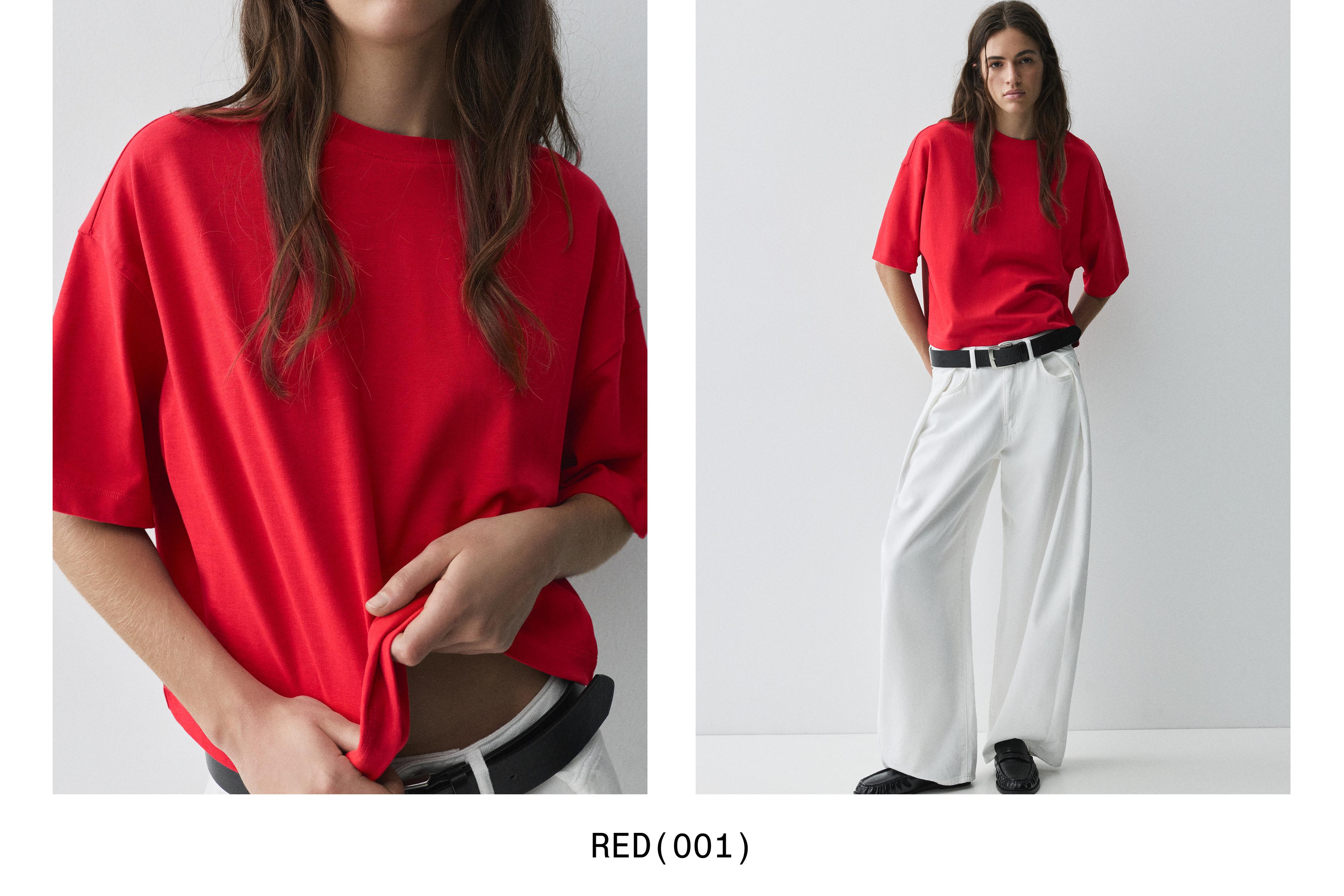 Boxy fit short sleeve T-shirt — Red