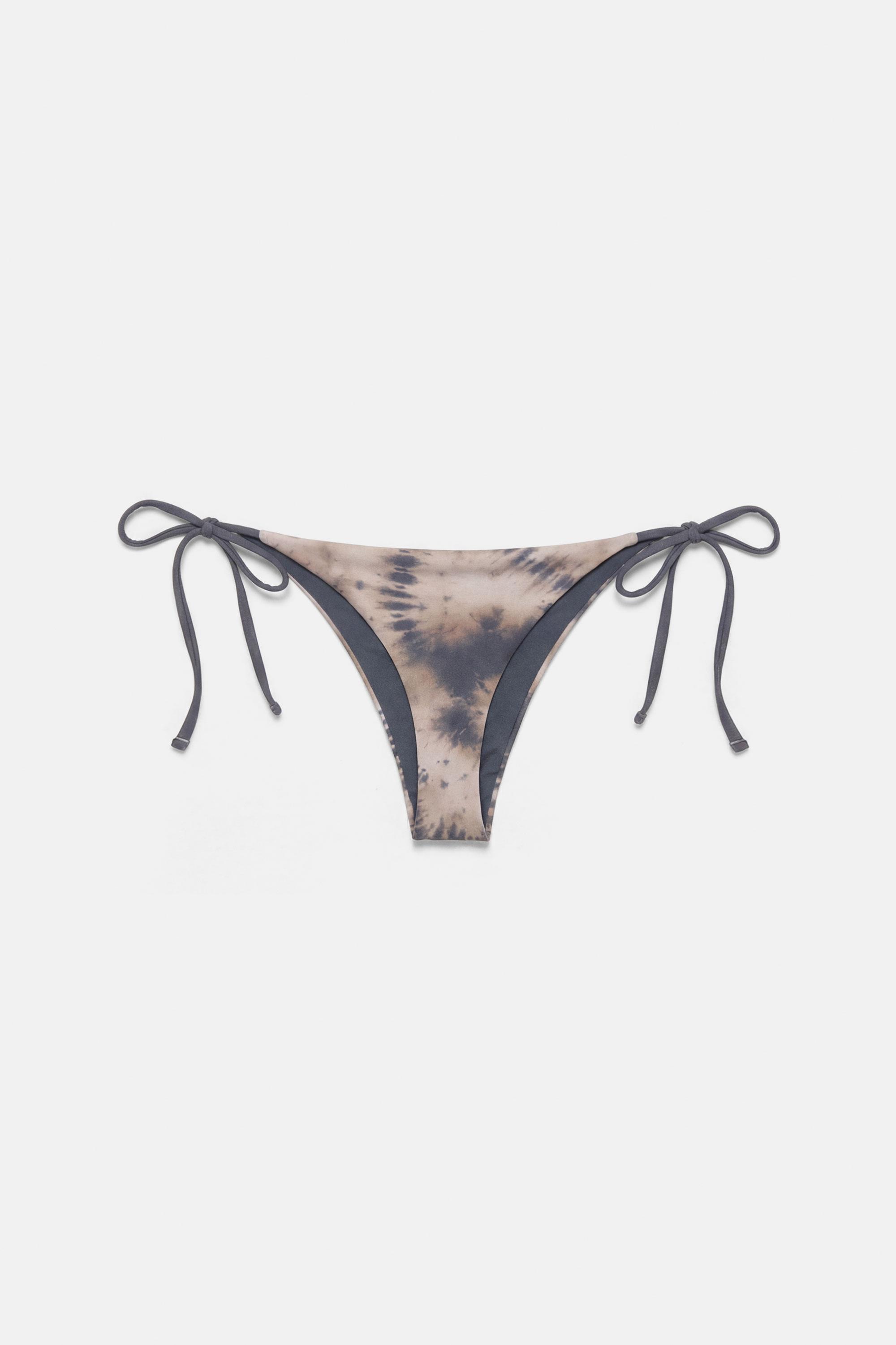 Tie-dye knot bikini bottoms — Blue
