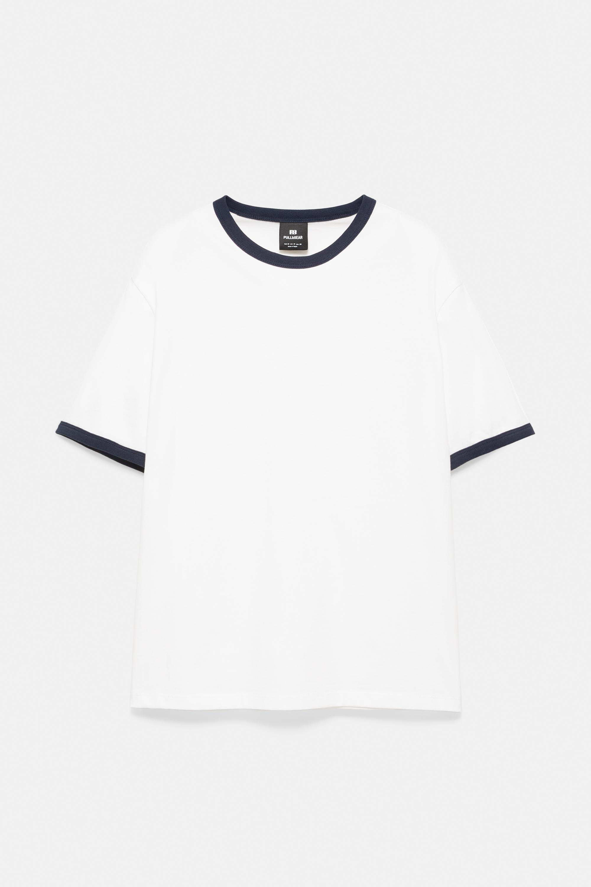 Contrast trim T-shirt — Off white